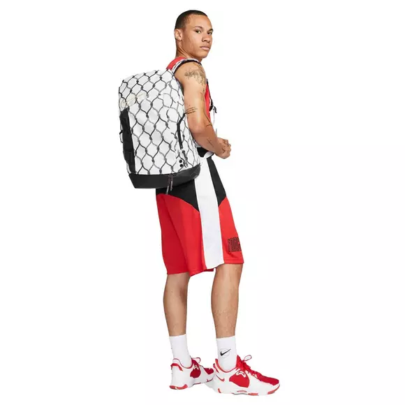Hoops Elite Pro Printed Basketball Backpack-White
