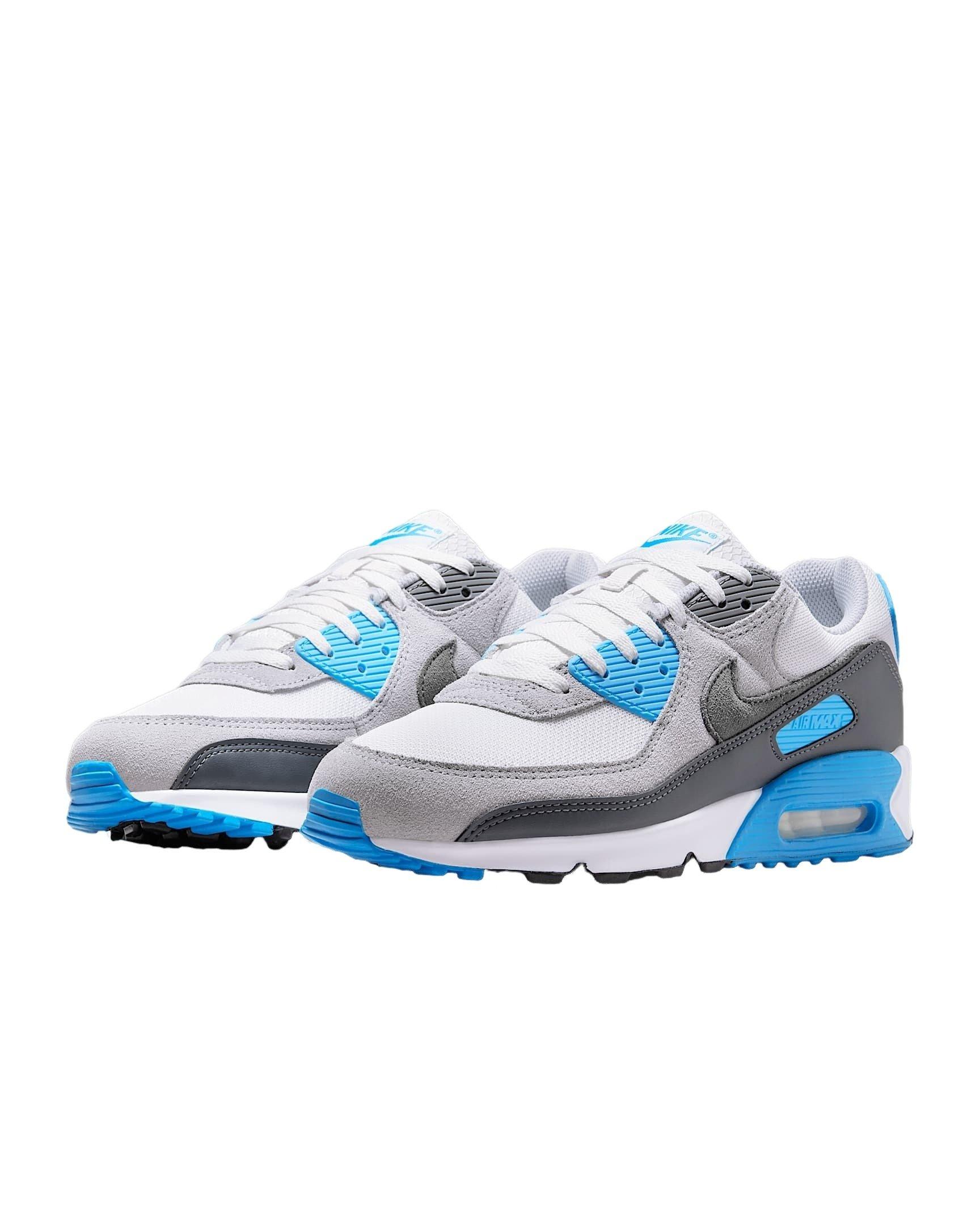 Nike Air Max 90 "Platinum Tint/Blue Lightning/Wolf Grey/Iron Grey" Men's Shoe - PLATINUM/BLUE/GREY/GREY Thumbnail View 3