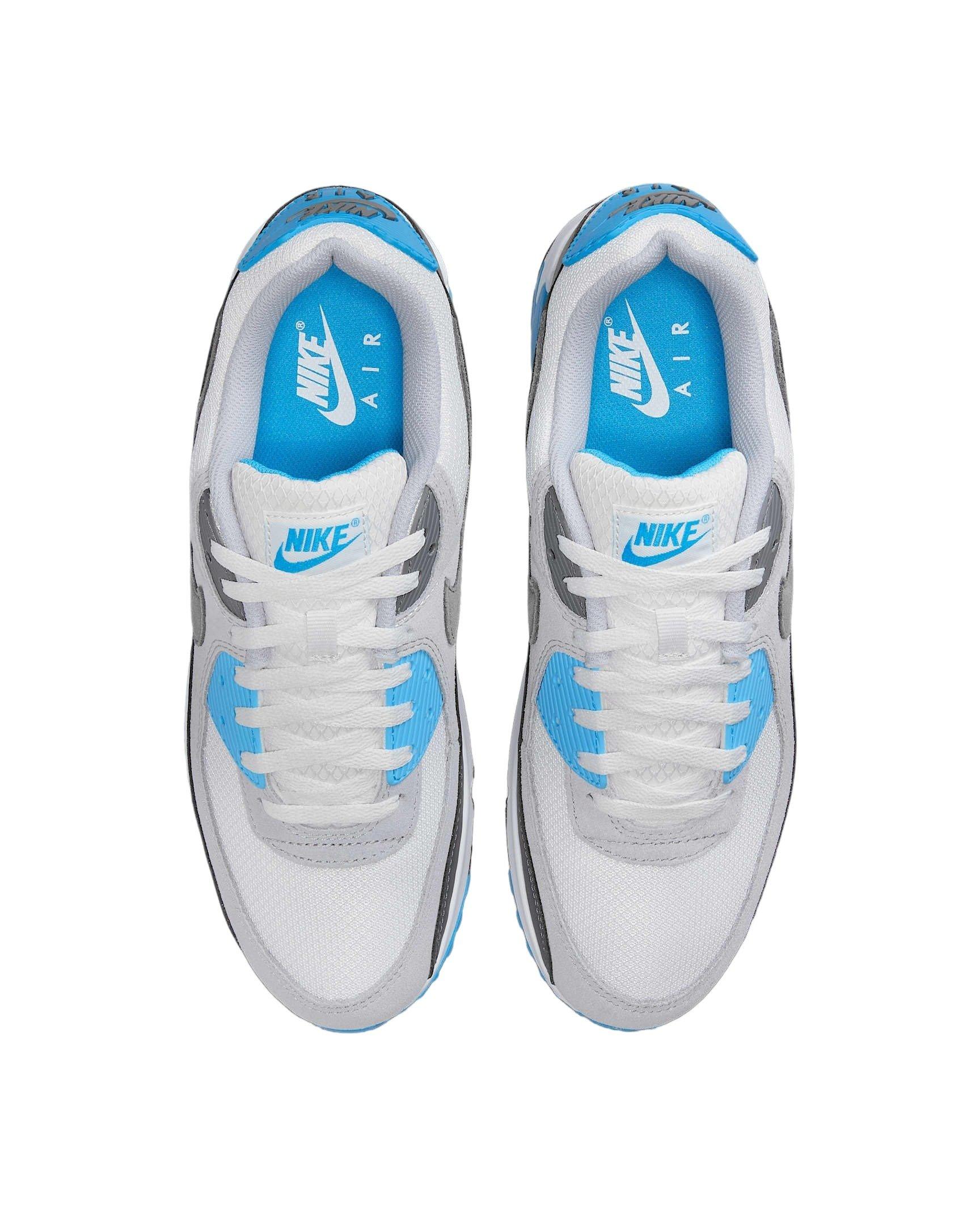 Nike Air Max 90 "Platinum Tint/Blue Lightning/Wolf Grey/Iron Grey" Men's Shoe - PLATINUM/BLUE/GREY/GREY Thumbnail View 4