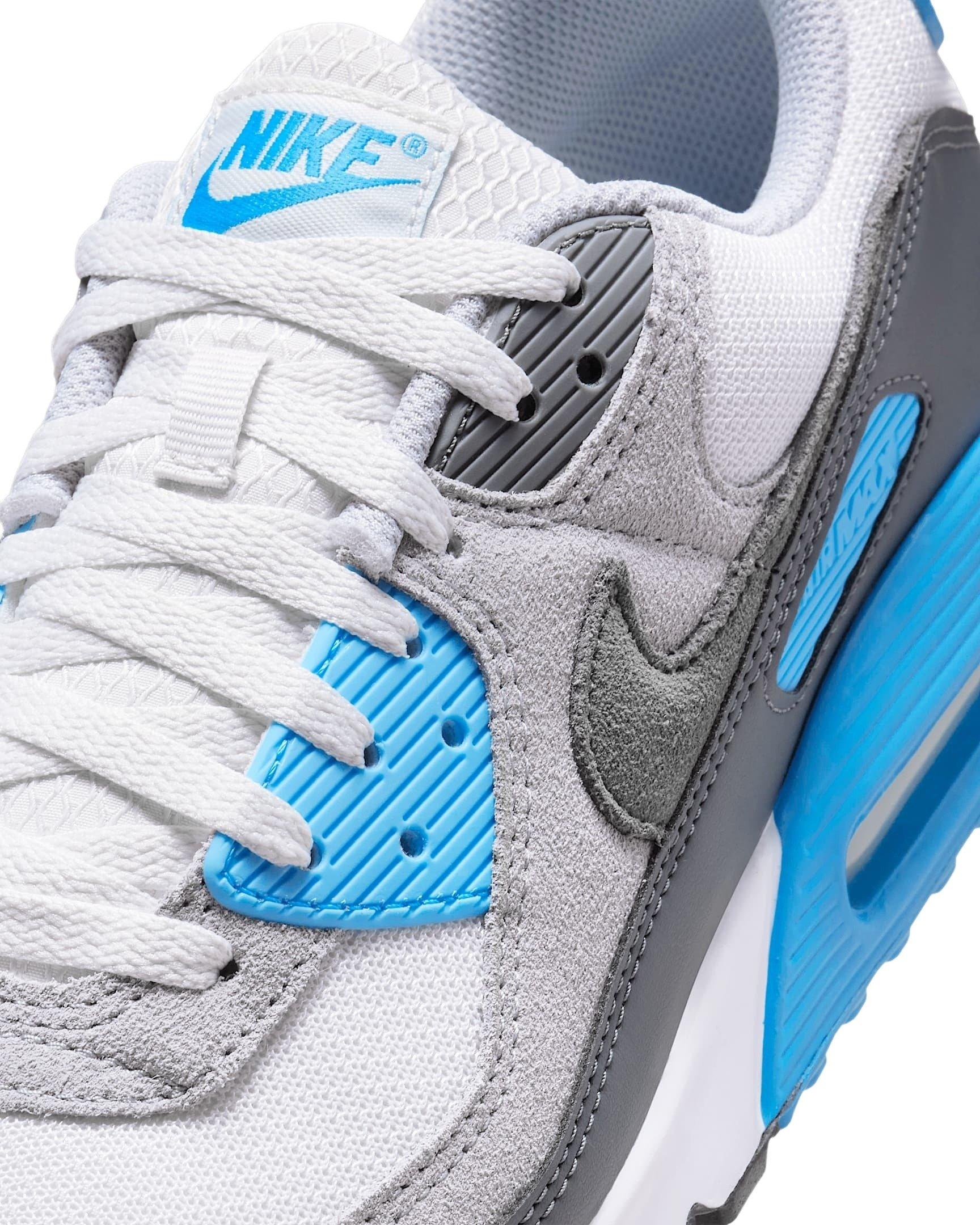 Nike Air Max 90 "Platinum Tint/Blue Lightning/Wolf Grey/Iron Grey" Men's Shoe - PLATINUM/BLUE/GREY/GREY Thumbnail View 7