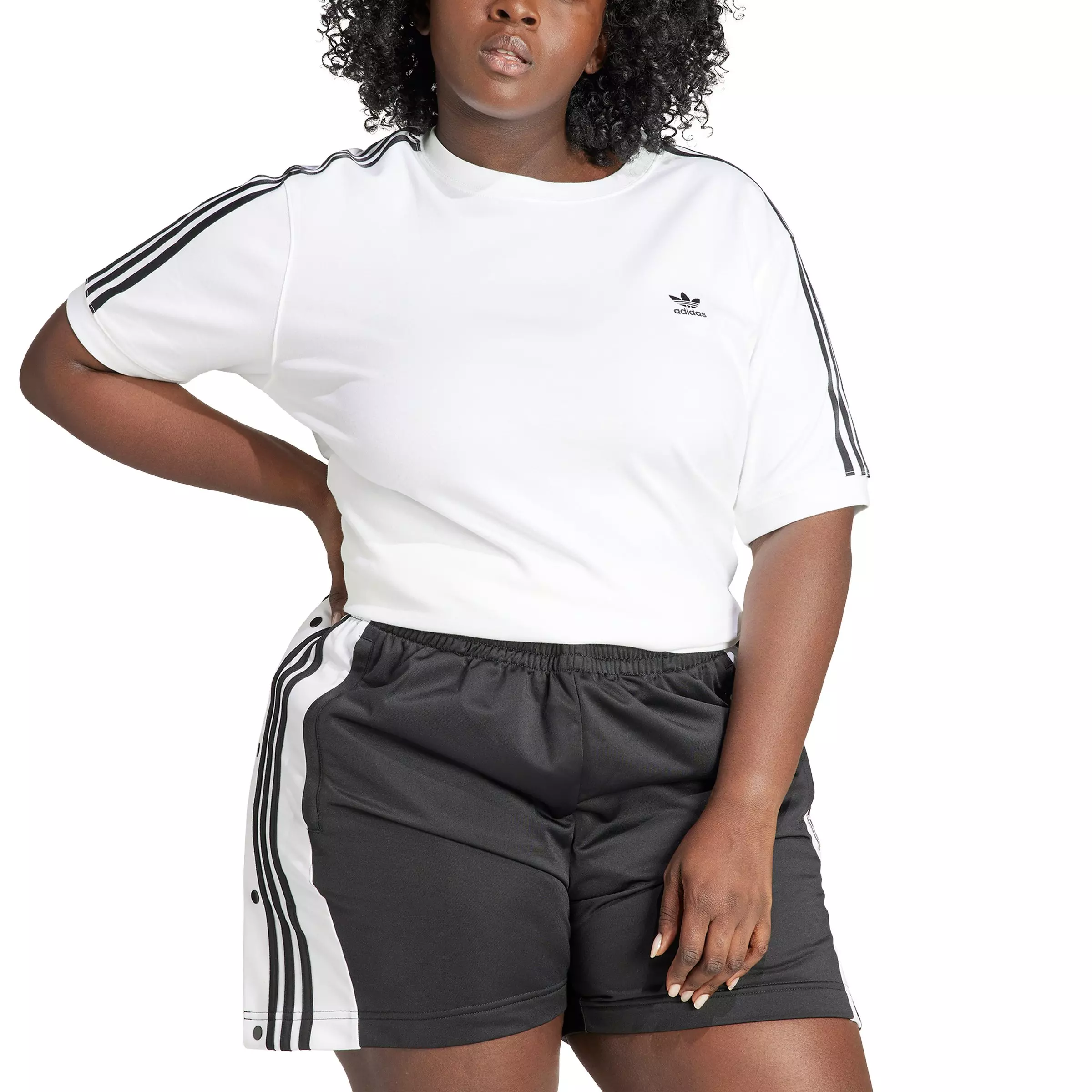 adidas Originals Women's 3-Stripes Adicolor Tee -White - WHITE
