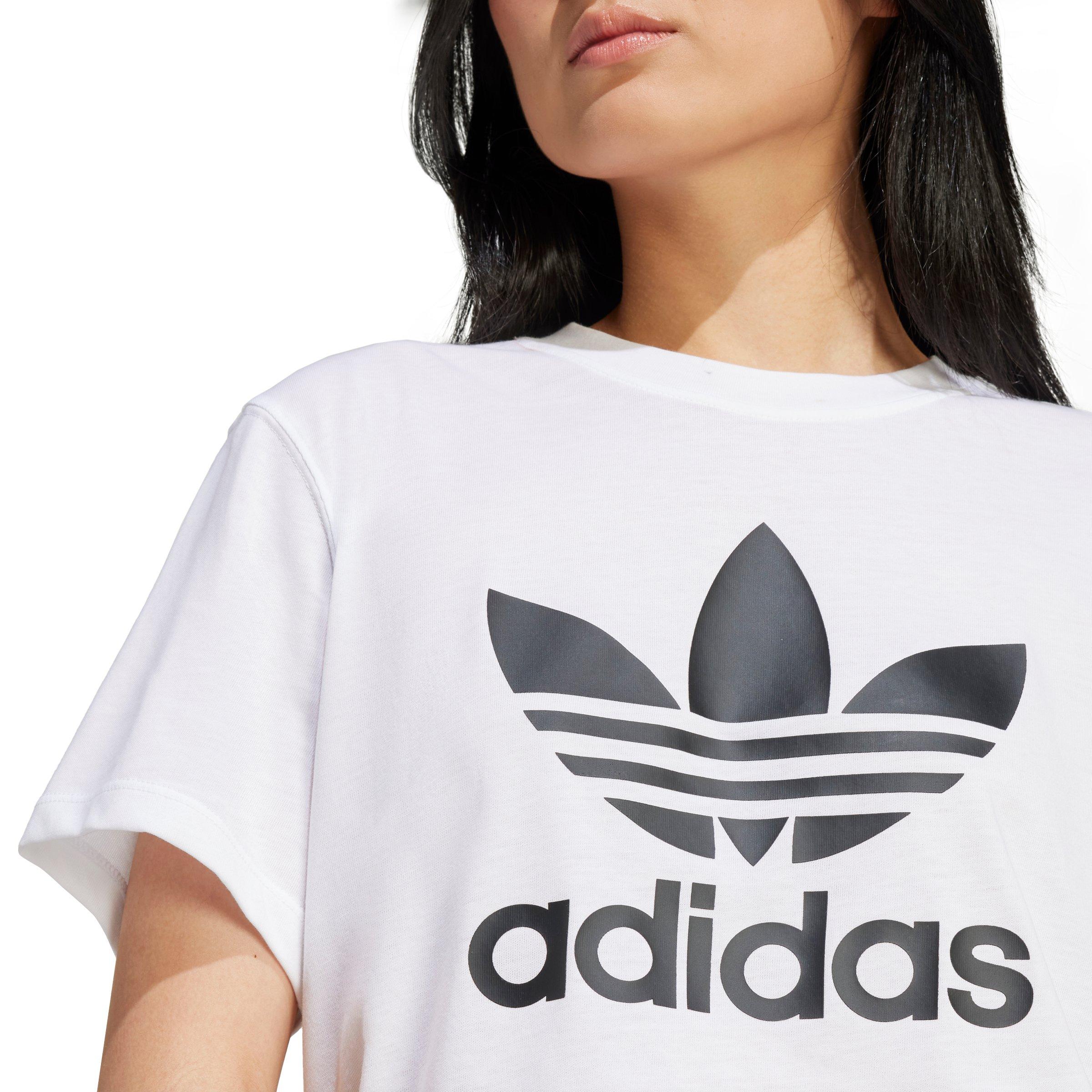 adidas Originals Women's Adicolor Trefoil Boxy Tee -White