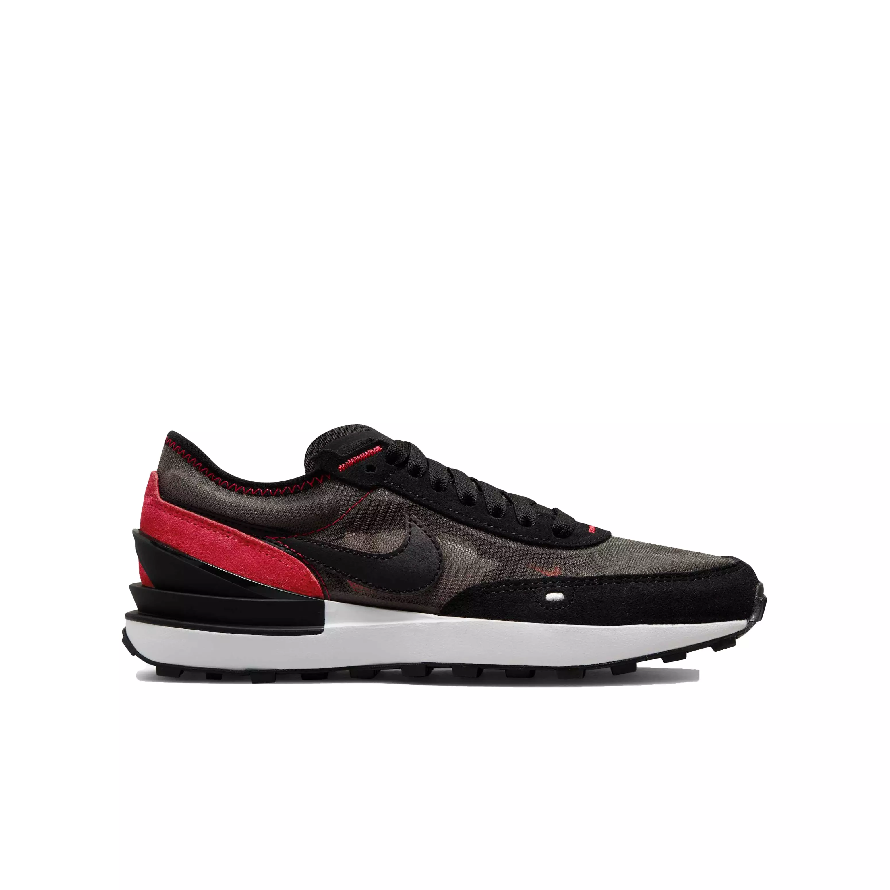 Nike Waffle One "Flat Pewter/Black/Siren Red/Photon Dust" Grade School Boys' Shoe - GREY