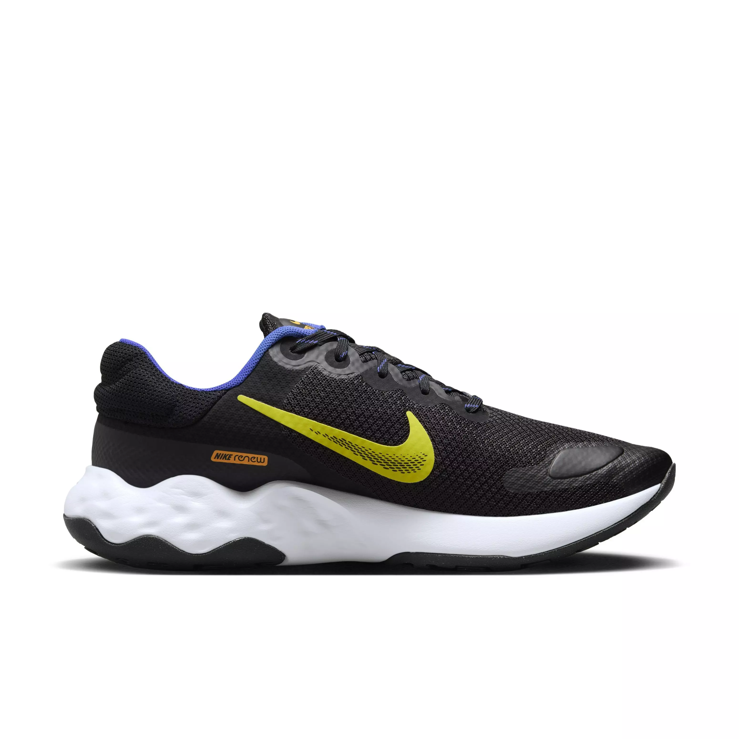Nike Renew Ride 3 "Black/High Voltage/Racer Blue/Sundial" Men's Running Shoe - BLACK/VOLTAGE/BLUE/SUNDIAL