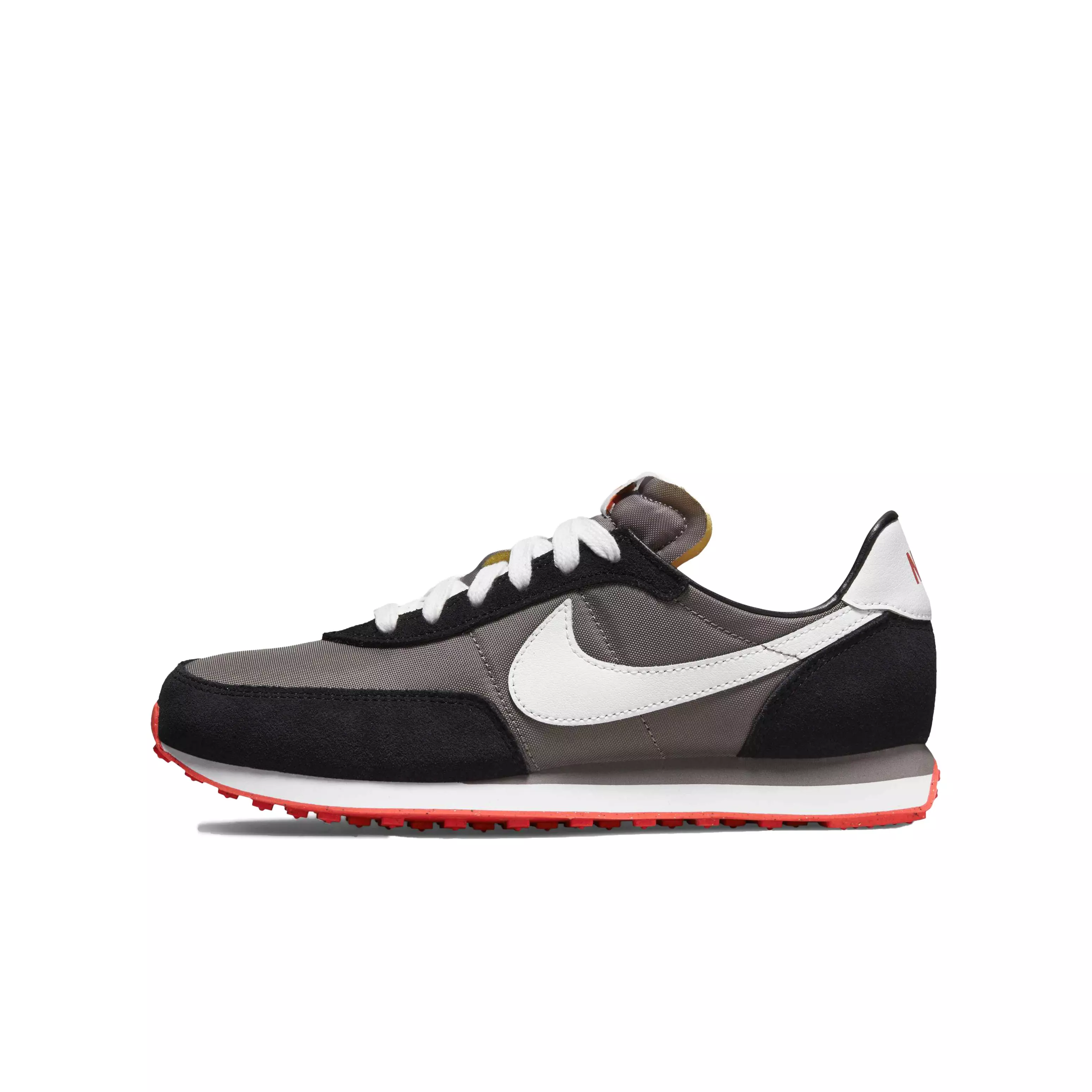 Nike Waffle Trainer 2 "Flat Pewter/White/Black/Siren Red" Grade School Boys' Shoe - GREY