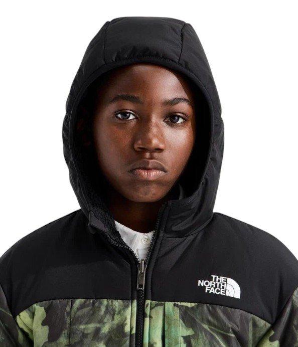 The North Face Big Boys' Reversible Shasta Full-Zip Hooded Jacket - Green/Black - GREEN/BLACK