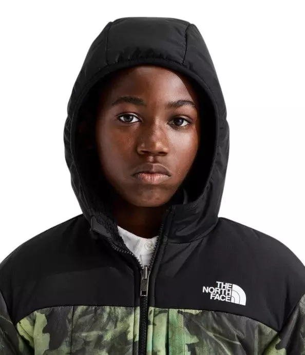 The North Face Big Boys' Reversible Shasta Full-Zip Hooded Jacket - Green/Black - GREEN/BLACK