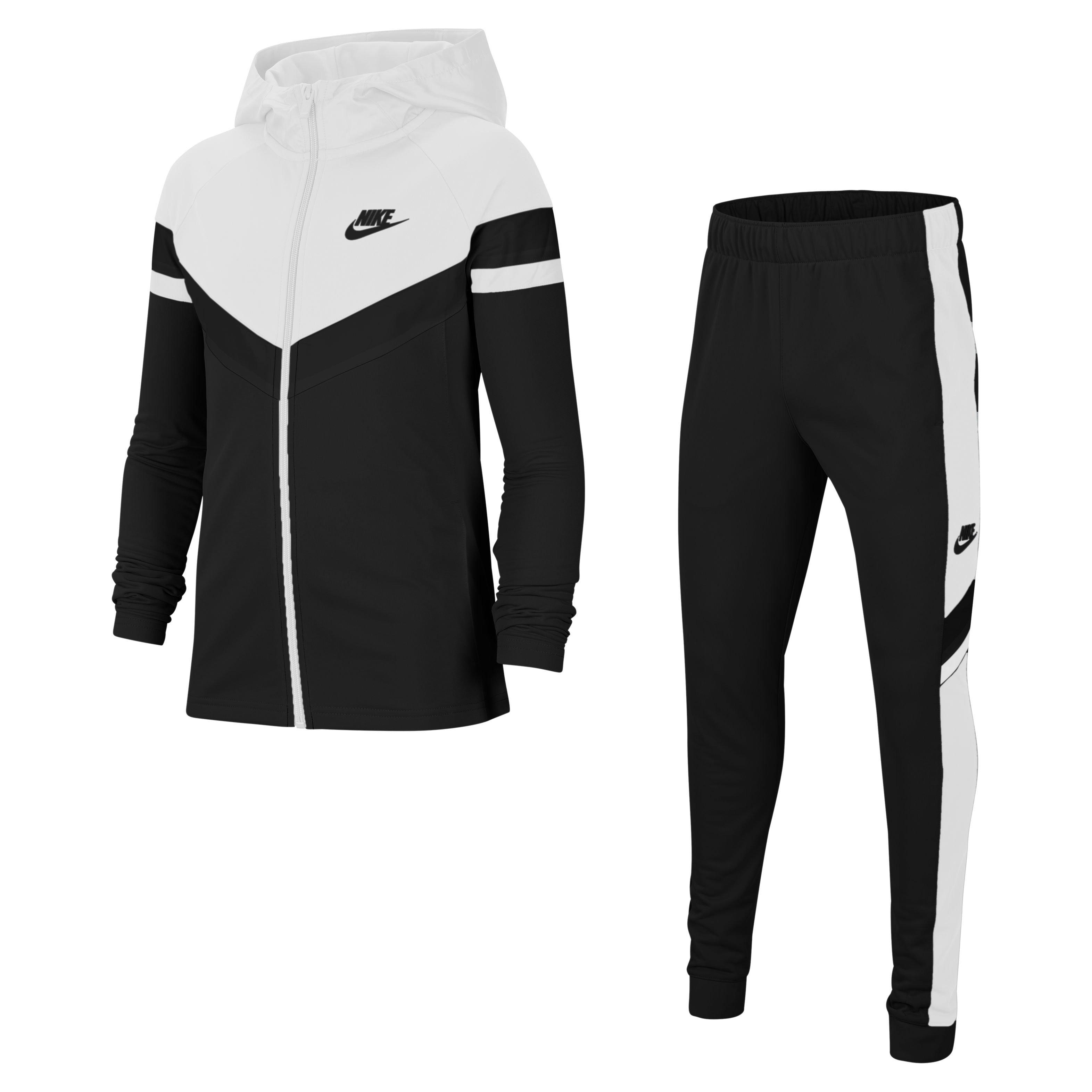 nike black and white tracksuit