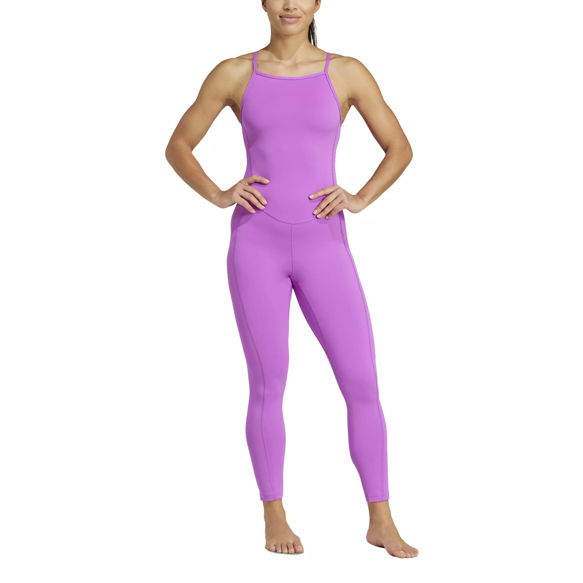 adidas Women's Yoga Onesie Bodysuit -Purple - PURPLE