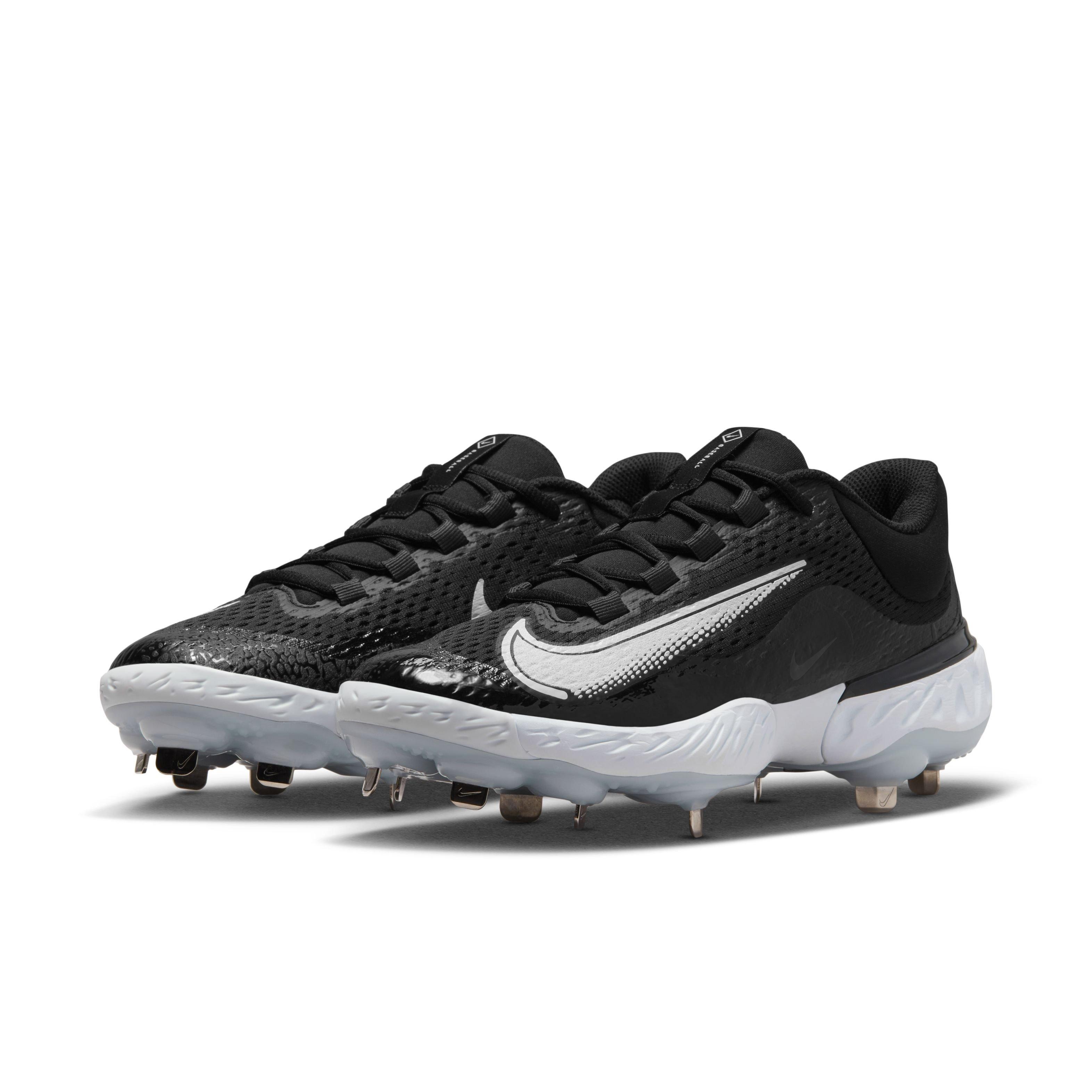 Nike Alpha Huarache Elite 4 Low "Black/White/Blue Tint/Anthracite" Men's Baseball Cleat - BLACK/WHITE/BLUE/ANTHRACITE Thumbnail View 3