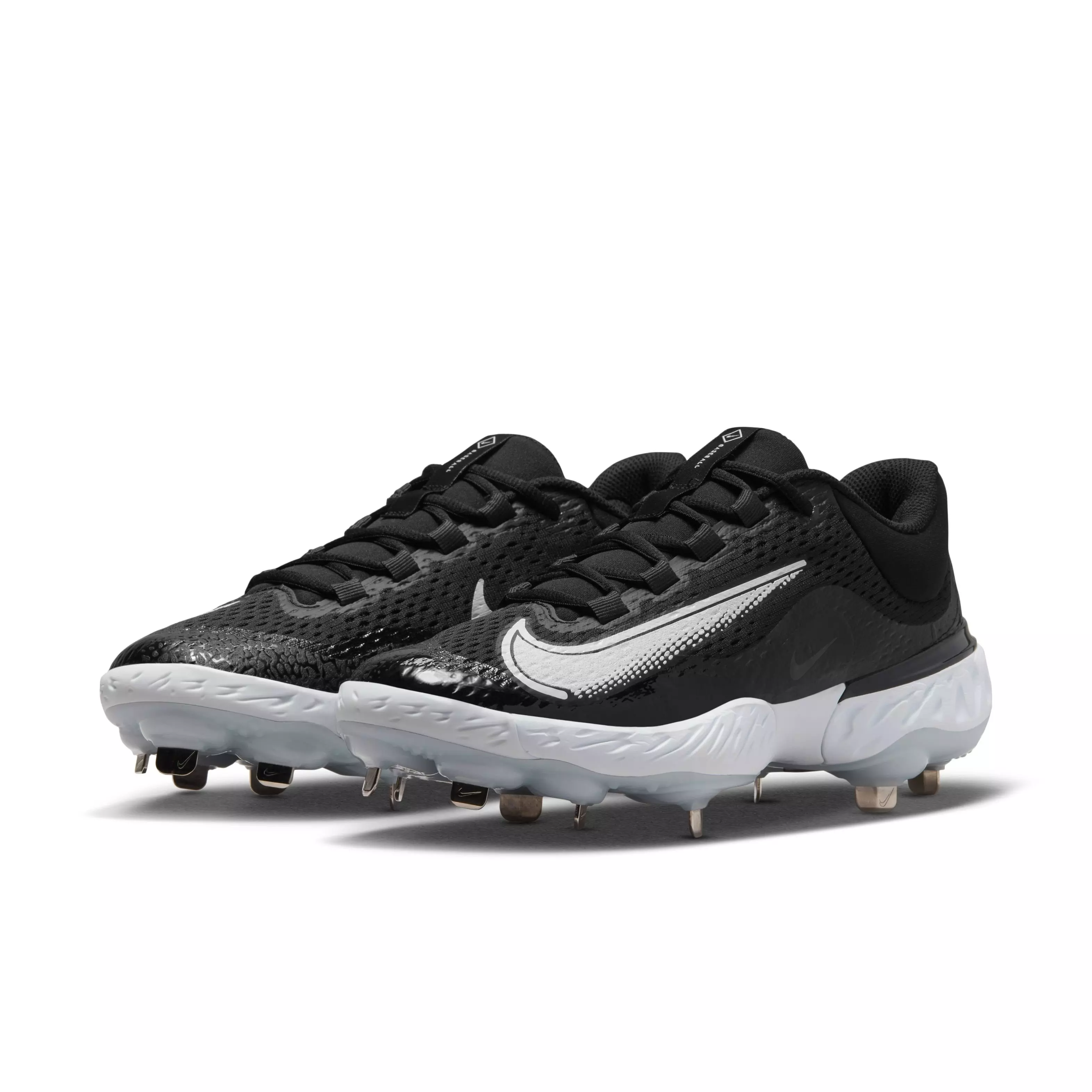 Nike Alpha Huarache Elite 4 Low "Black/White/Blue Tint/Anthracite" Men's Baseball Cleat - BLACK/WHITE/BLUE/ANTHRACITE