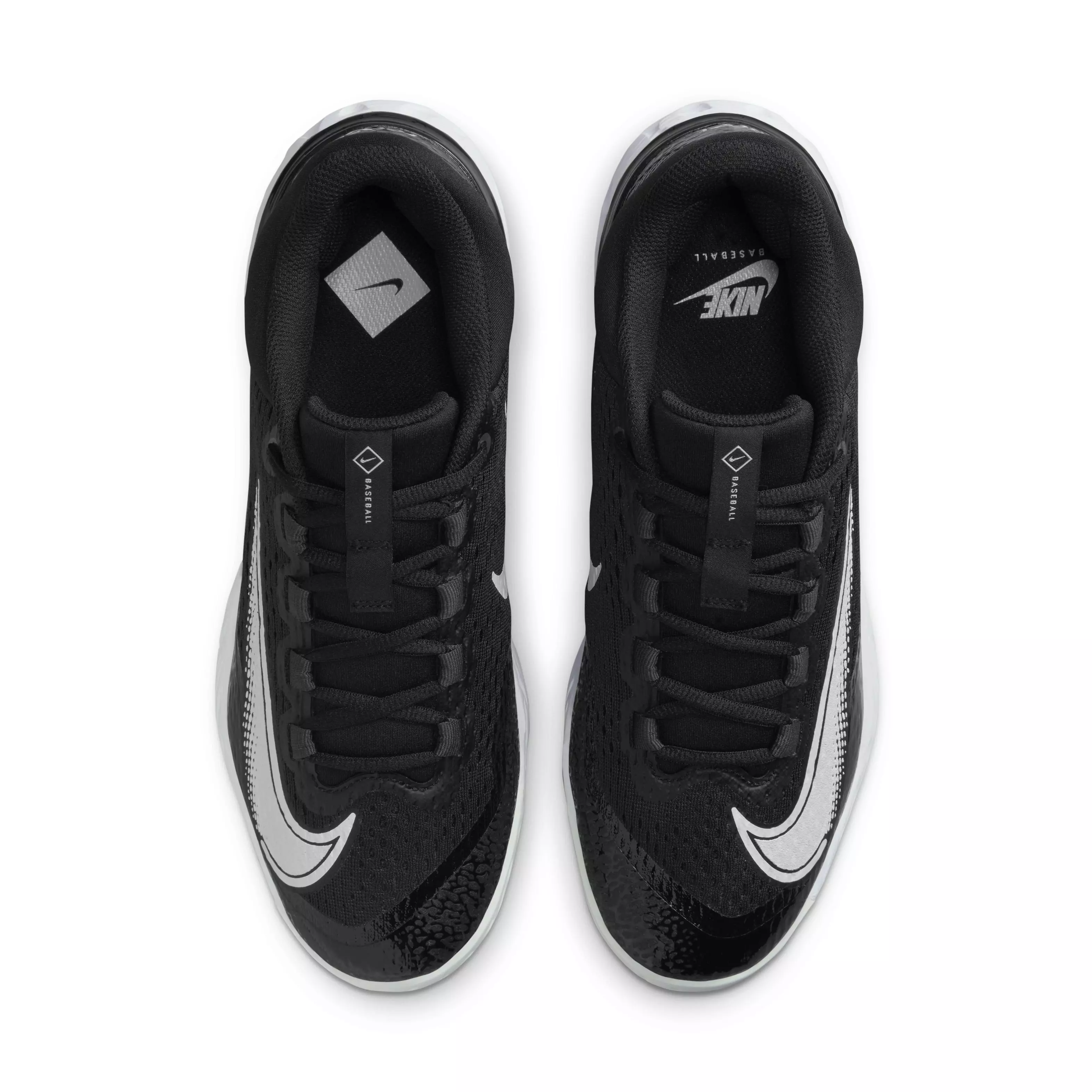 Nike Alpha Huarache Elite 4 Low "Black/White/Blue Tint/Anthracite" Men's Baseball Cleat - BLACK/WHITE/BLUE/ANTHRACITE