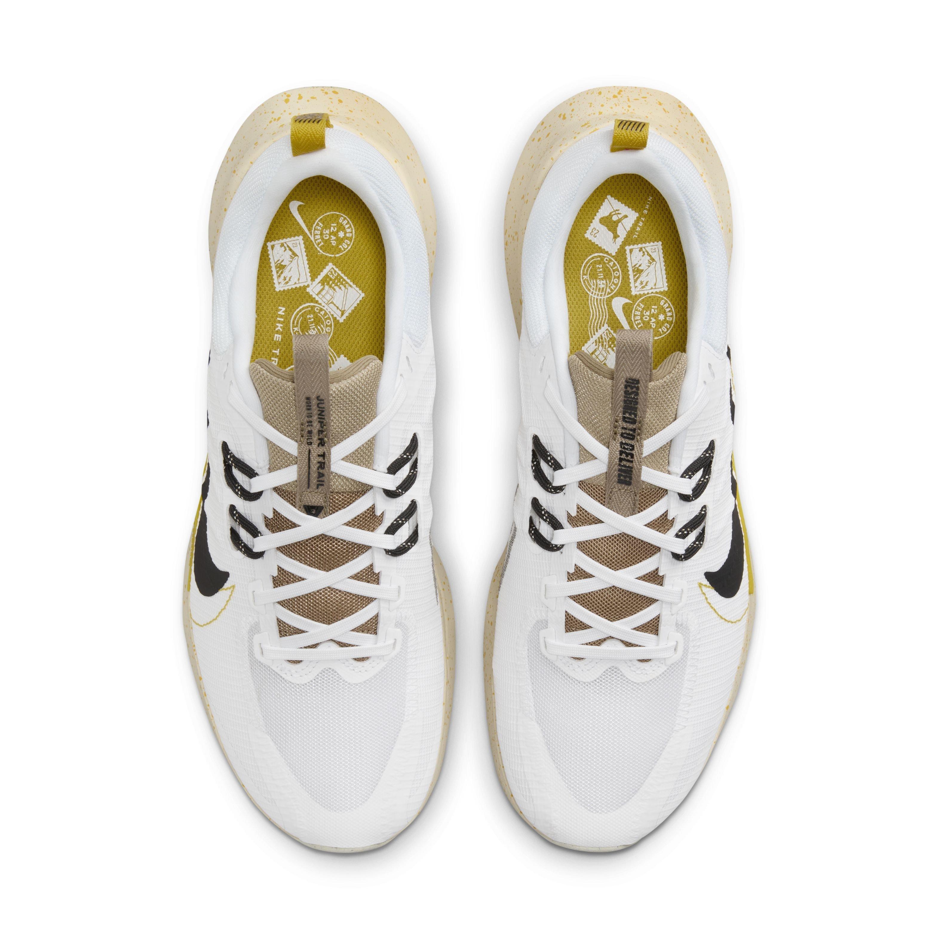 Nike Juniper Trail 2 "White/Black/Vivid Sulfur/Khaki" Men's Trail Running Shoe - WHITE/BLACK/SULFUR/KHAKI Thumbnail View 4