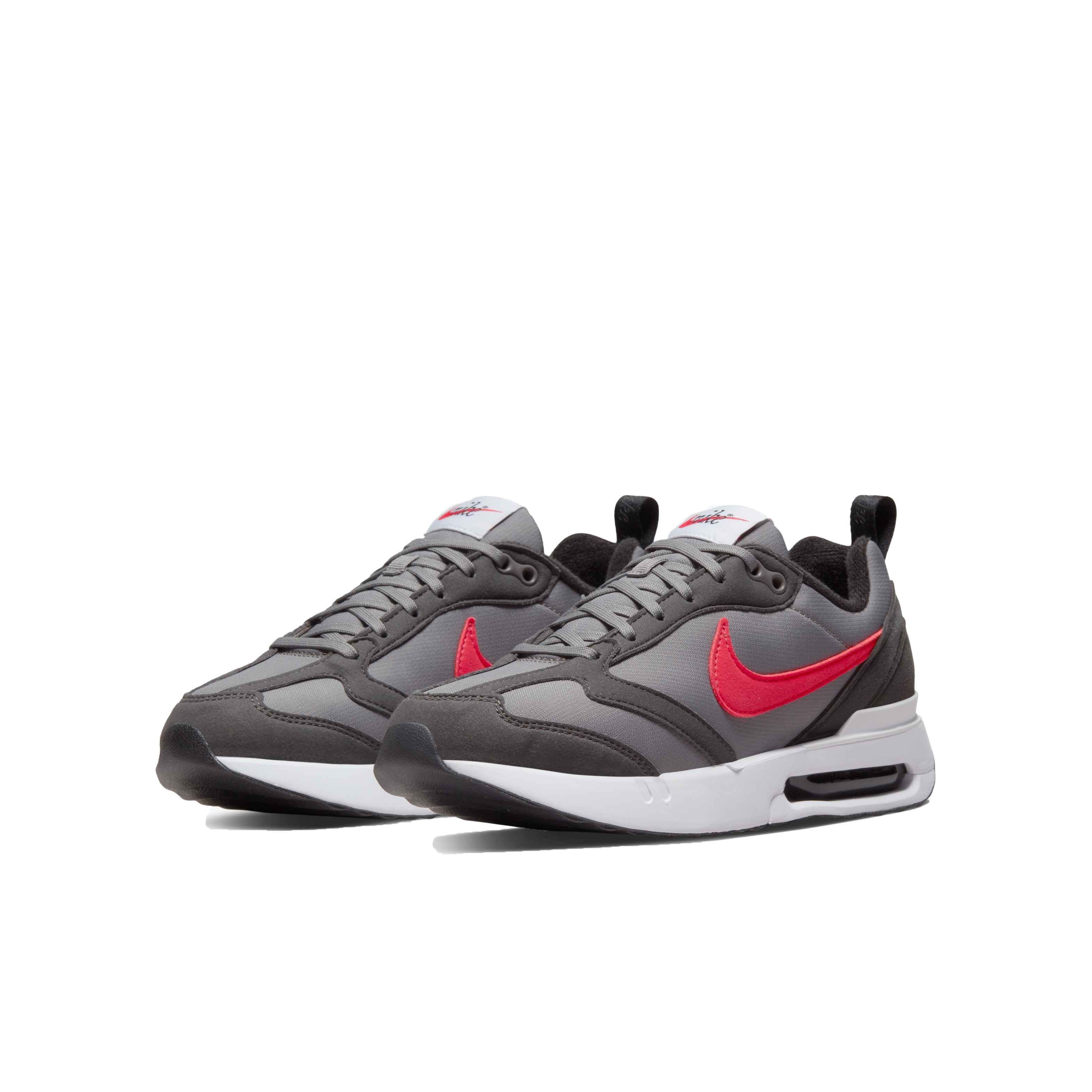 Nike Air Max Dawn Grade School Boys' "Flat Pewter/Siren Red/Medium Ash/Black" Shoe
