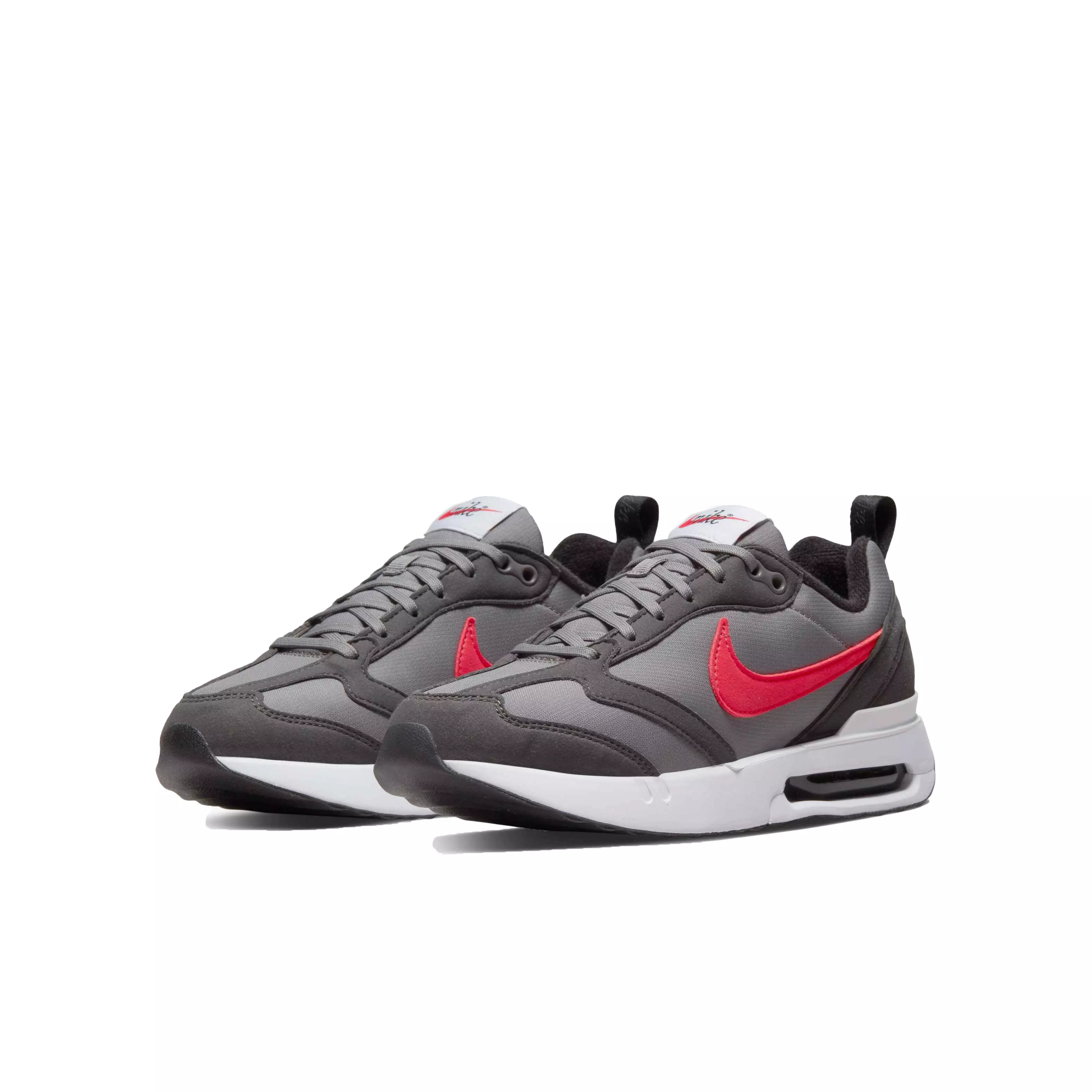 Nike Air Max Dawn "Flat Pewter/Siren Red/Medium Ash/Black" Grade School Boys' Shoe - GREY