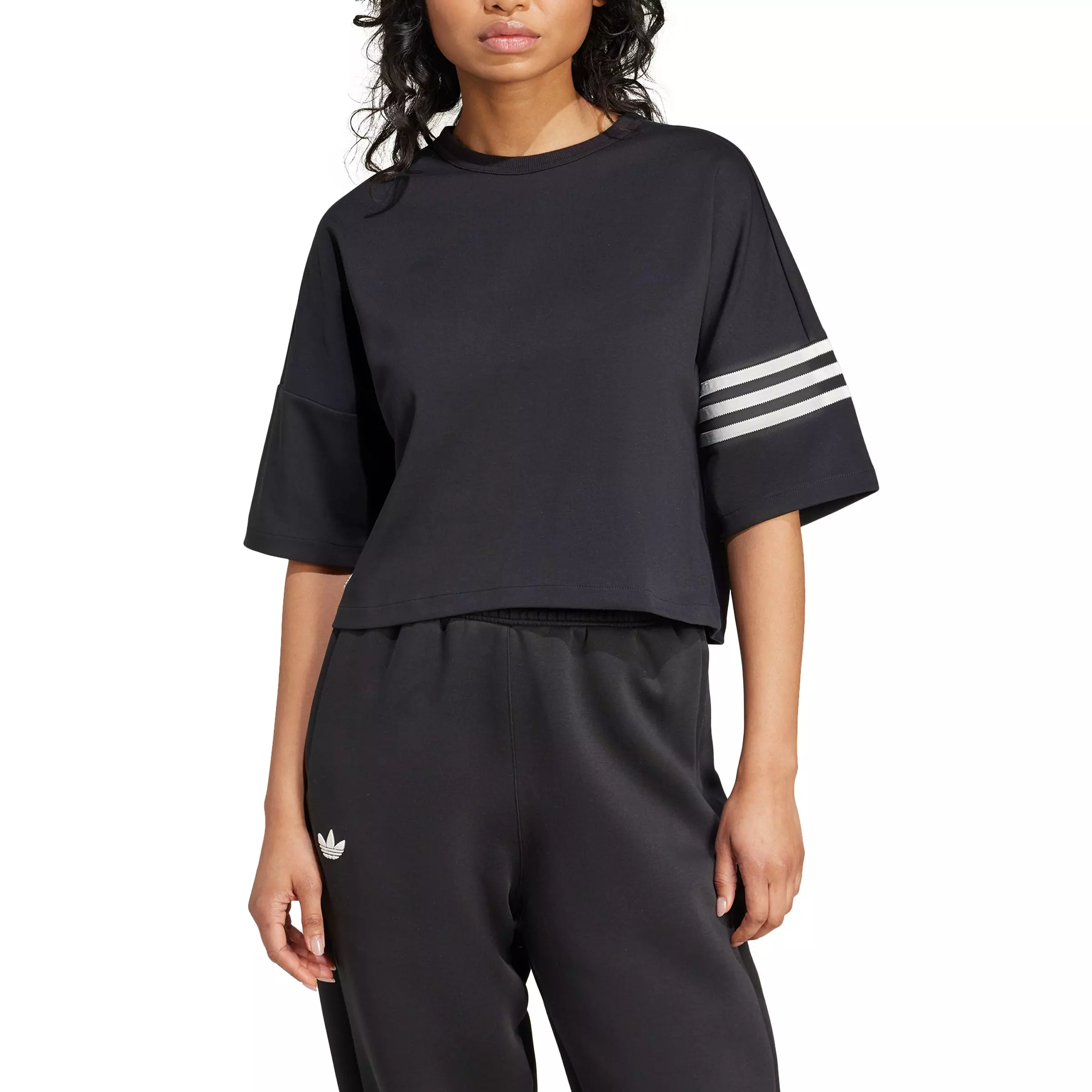 adidas Originals Women's Neuclassics Short Sleeve T-Shirt -Black - BLACK