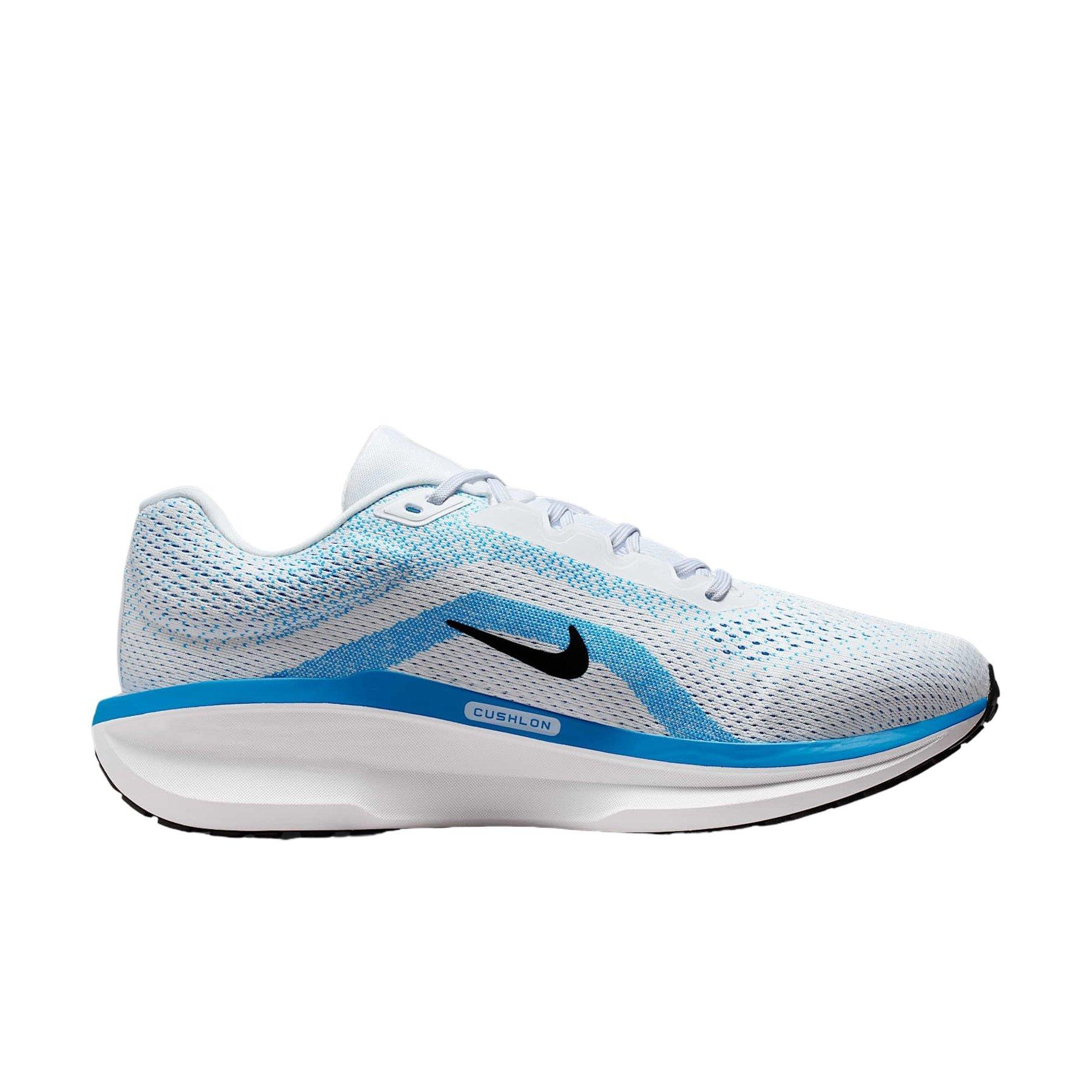 Nike Winflo 11 "White/Blue Hero/Black" Men's Wide Running Shoe - WHITE/BLUE/BLACK Thumbnail View 1