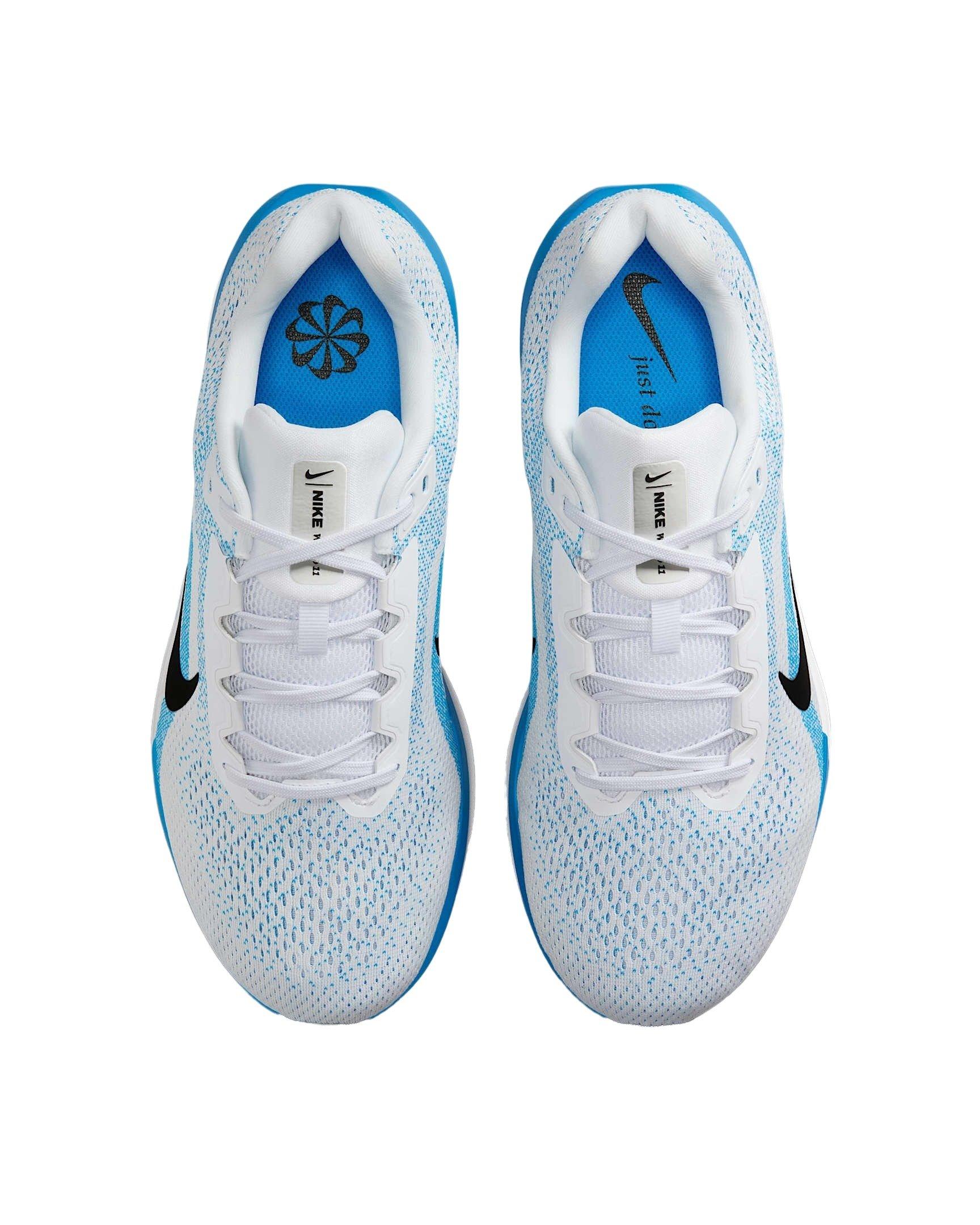 Nike Winflo 11 "White/Blue Hero/Black" Men's Wide Running Shoe - WHITE/BLUE/BLACK Thumbnail View 4