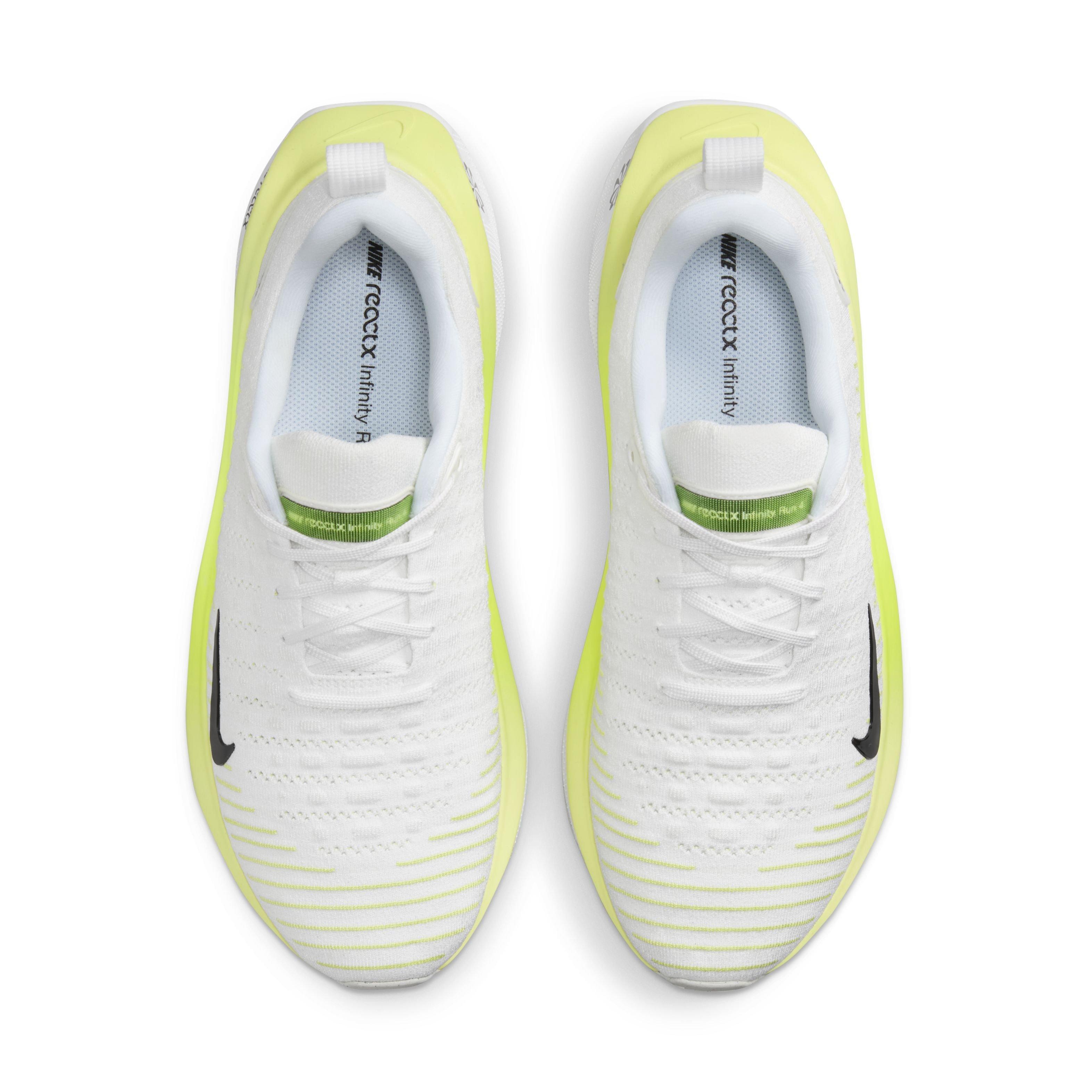 Nike Infinity RN 4 "White/Black/Light Lemon Twist/Volt" Men's Running Shoe - WHITE/BLACK/LT LEMON/VOLT Thumbnail View 4