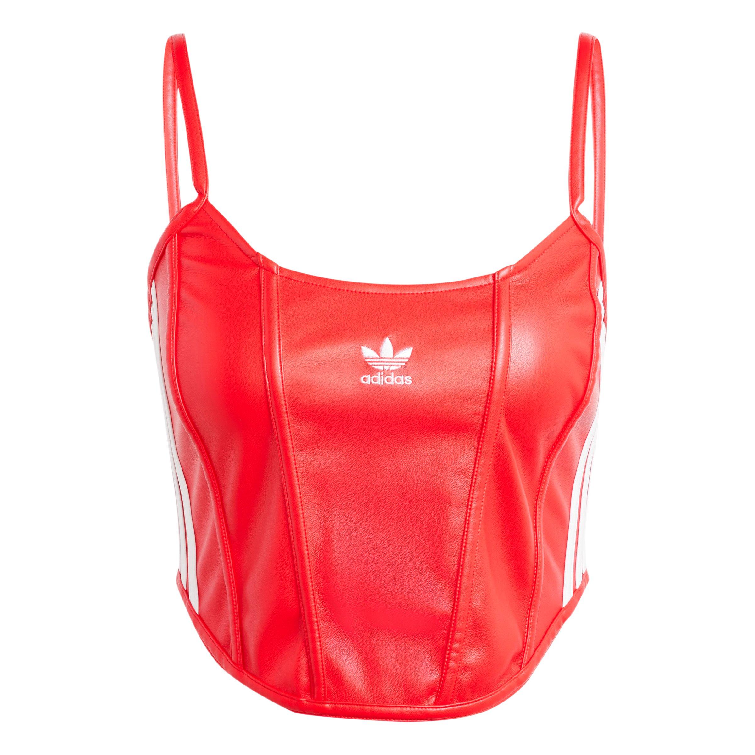 adidas Originals Women's Firebird Pleather Corset - Red - RED Thumbnail View 6