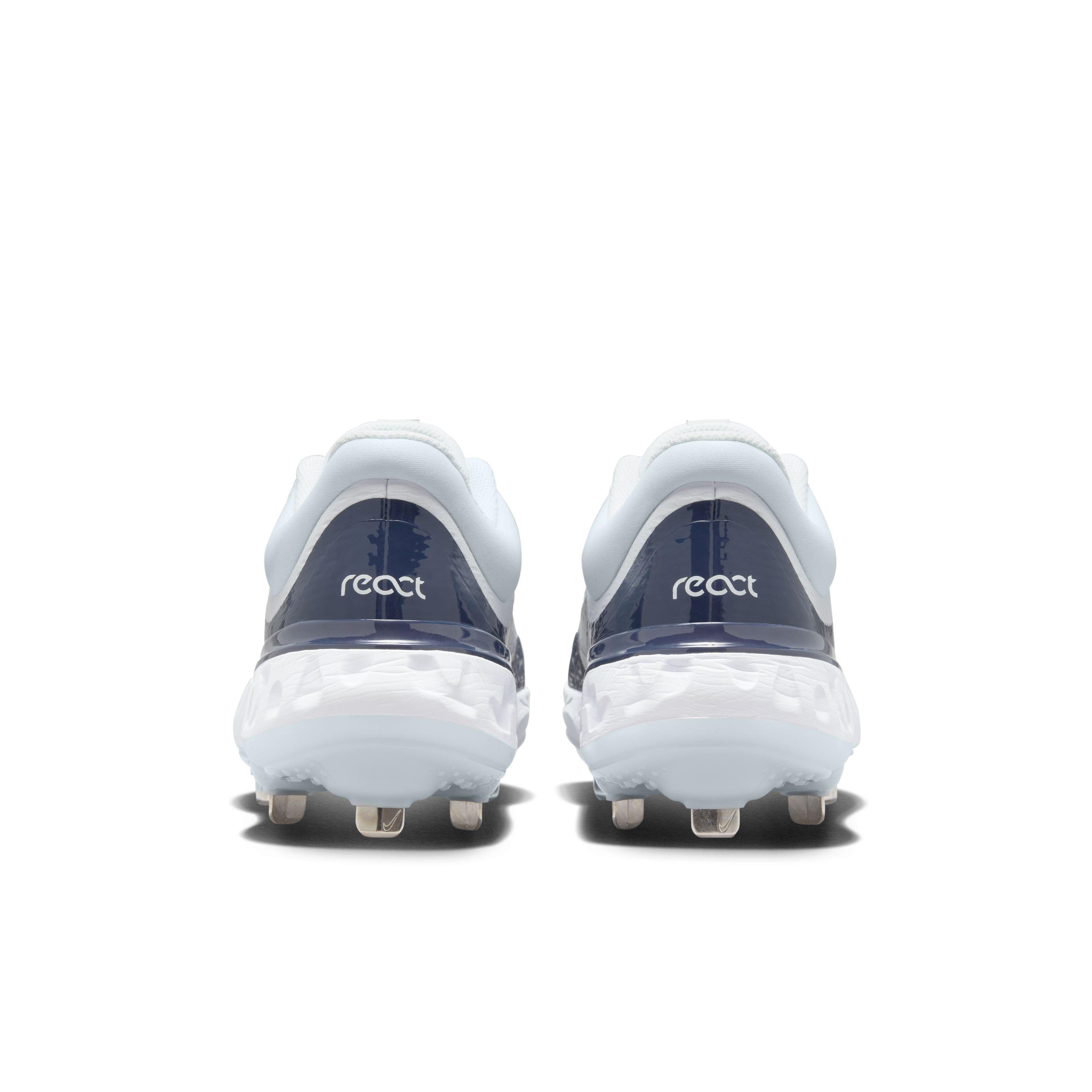 Nike Men's Alpha Huarache Elite 4 Low Metal Baseball Cleats - Navy & White - 1 Each