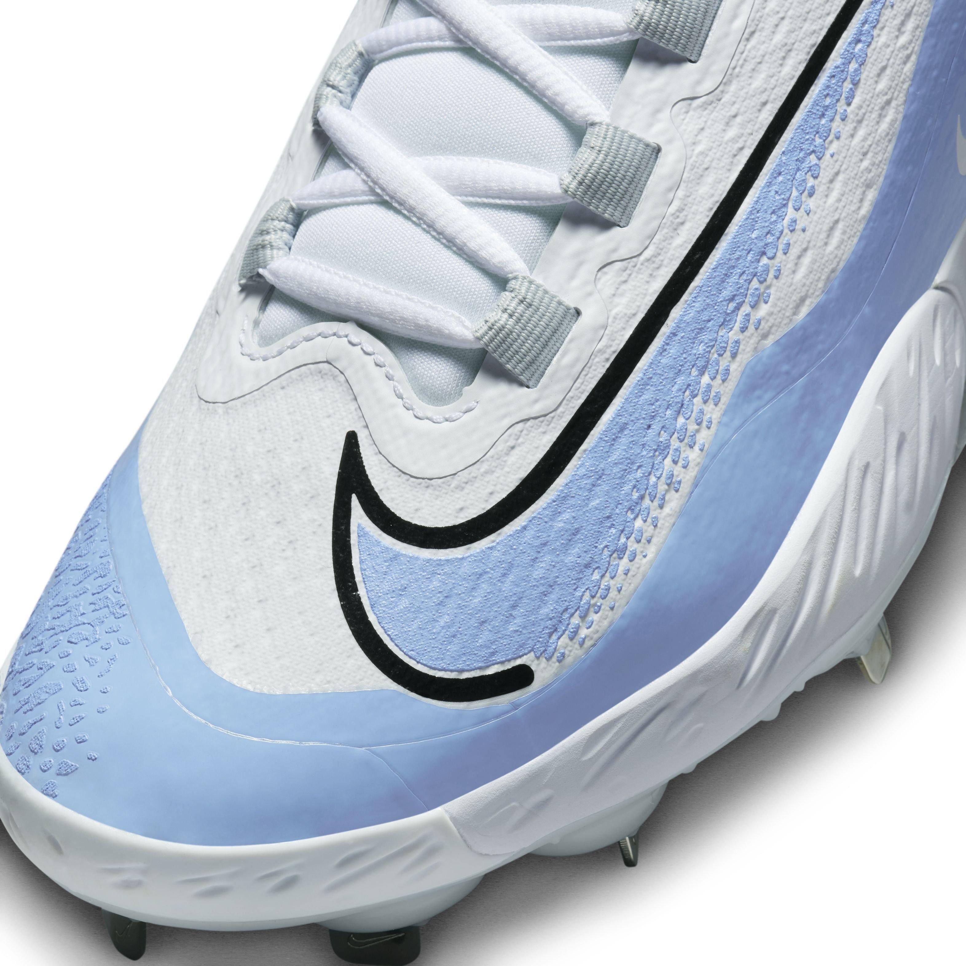 Nike Alpha Huarache Elite 4 Low Team White Valor Blue Pure Platinum Black Men s Baseball Cleat Hibbett