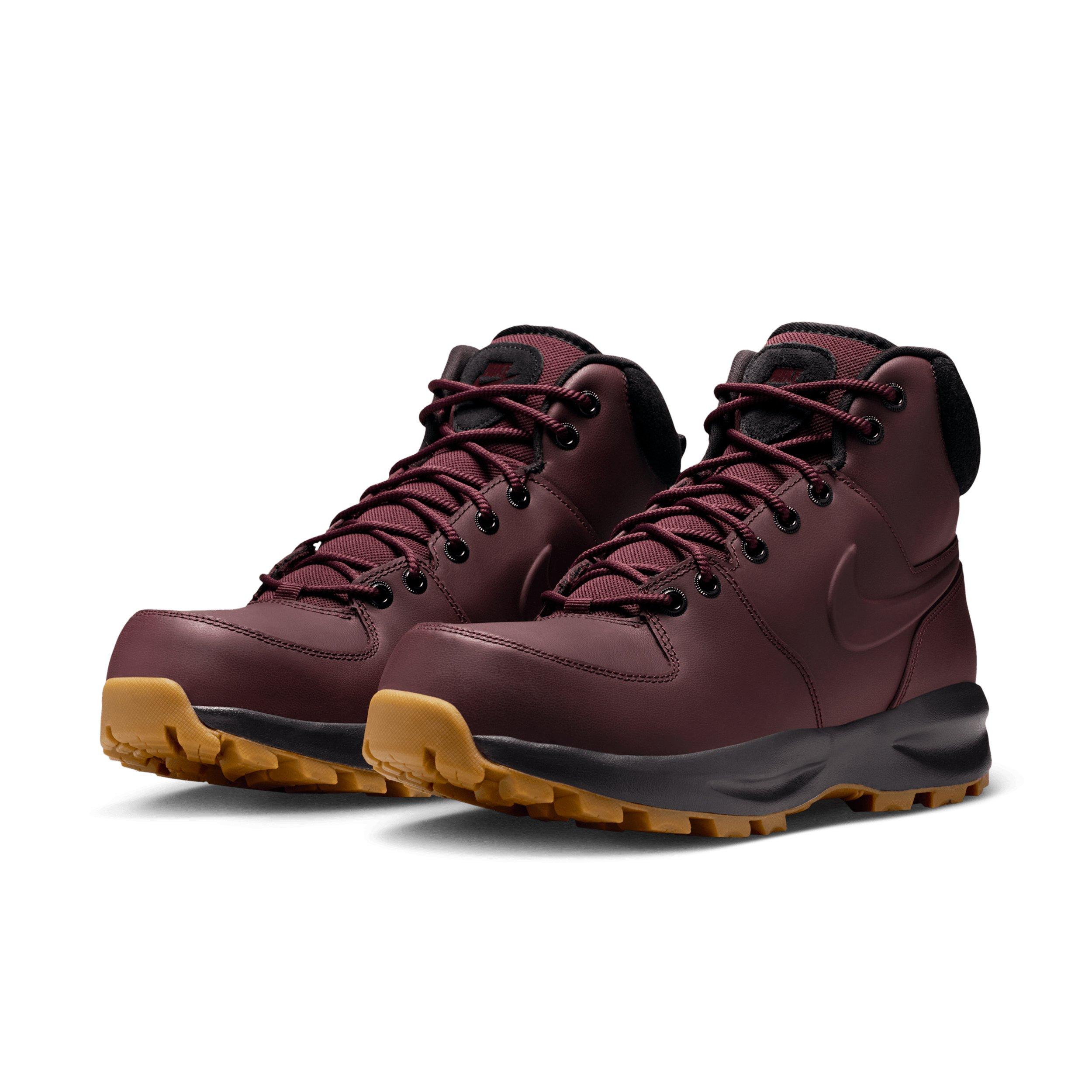 Nike Manoa Leather "Burgundy Crush/Black/Gum Medium Brown/Burgundy Crush" Men's Boot - BURGUNDY/BLACK/MD BROWN/BURGUNDY Thumbnail View 3