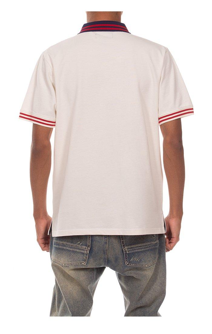AKOO Men's King Short Sleeve Polo - White/Red - WHITE/RED