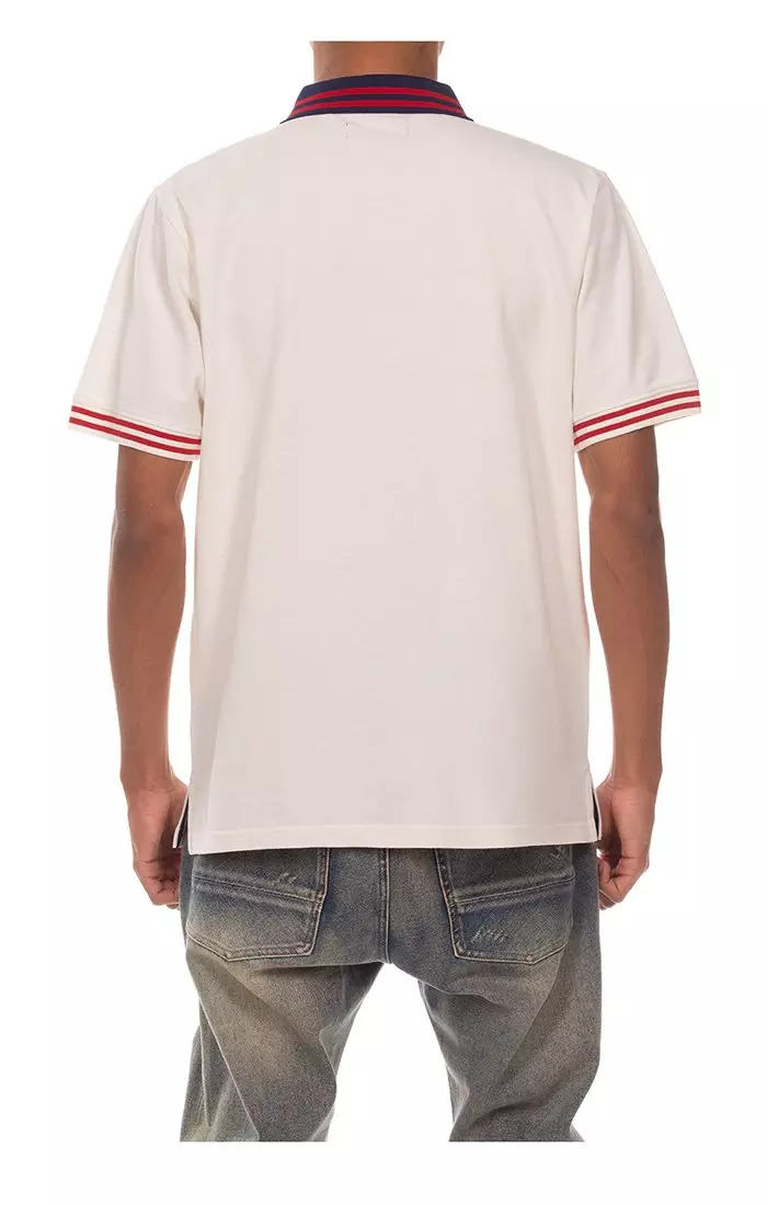 AKOO Men's King Short Sleeve Polo - White/Red - WHITE/RED
