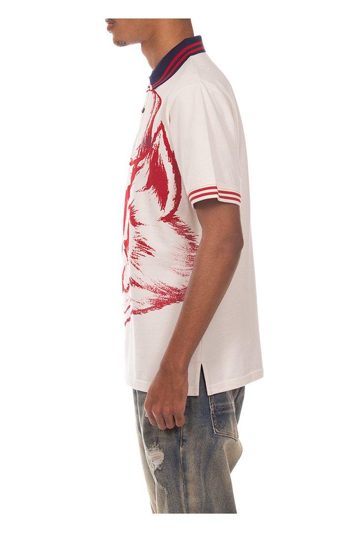 AKOO Men's King Short Sleeve Polo - White/Red - WHITE/RED