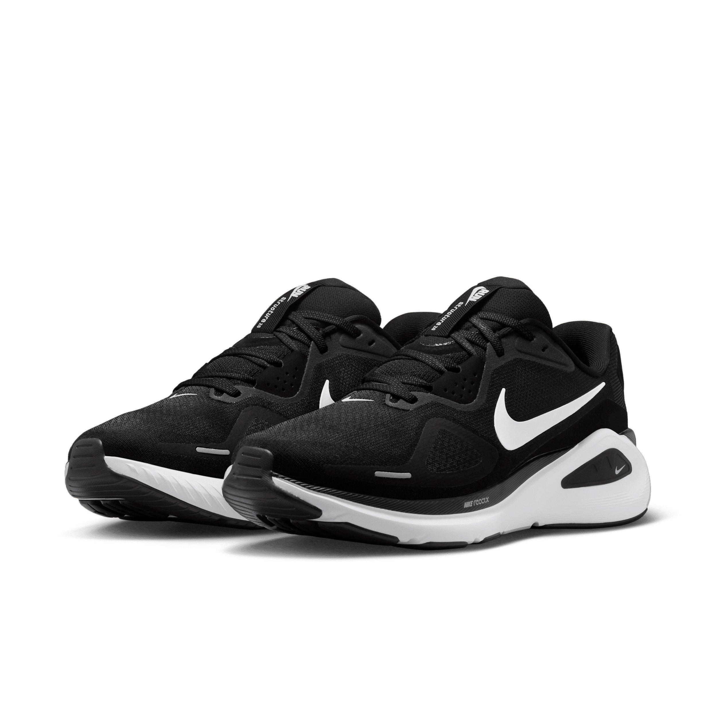 Nike Structure 26 "Black/Cool Grey/Metallic Silver/White" Men's Running Shoe - BLACK/GREY/SILVER/WHITE Thumbnail View 3