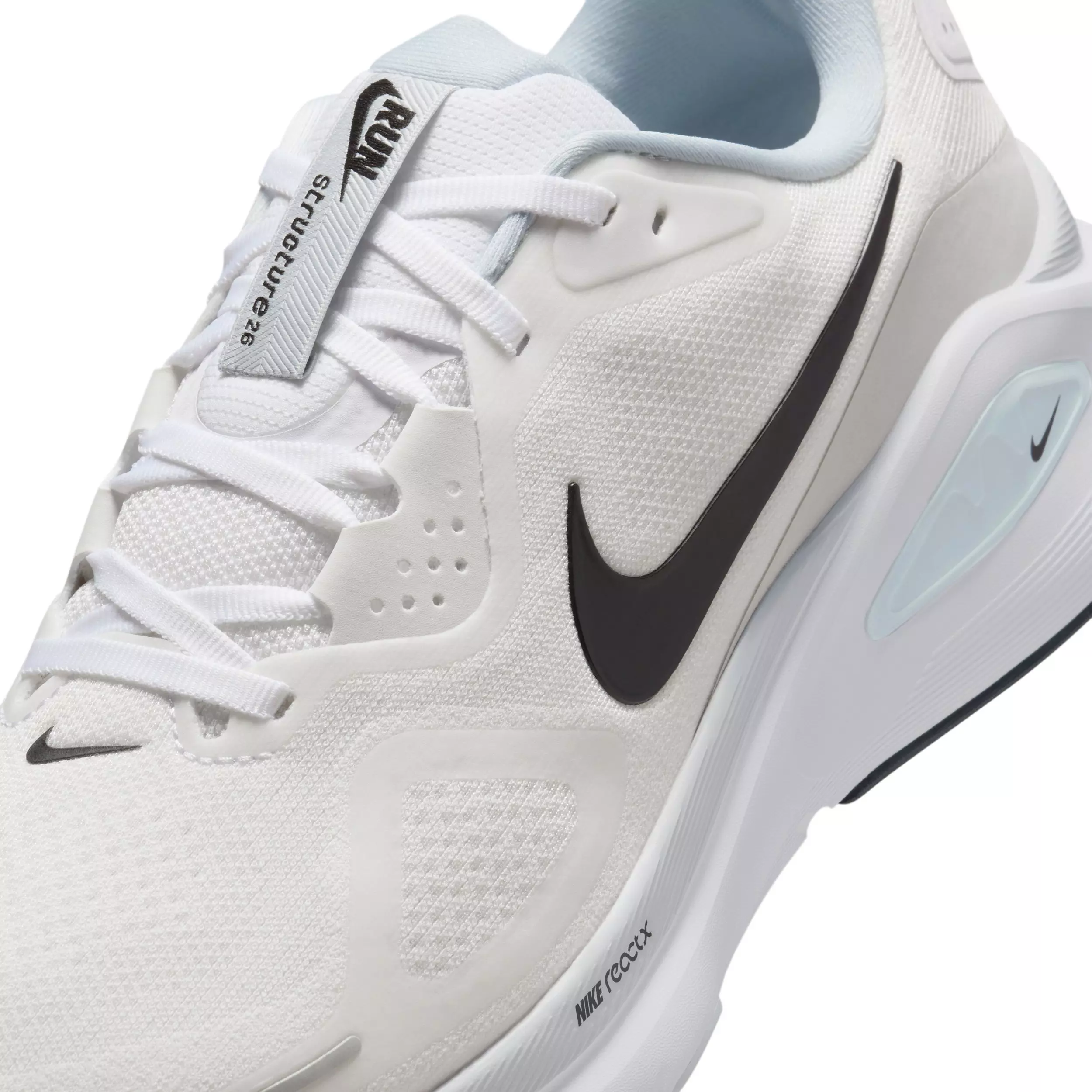 Nike Structure 26 "White/Pure Platinum/Barely Volt/Black" Men's Running Shoe - WHITE/PLATINUM/VOLT/BLACK