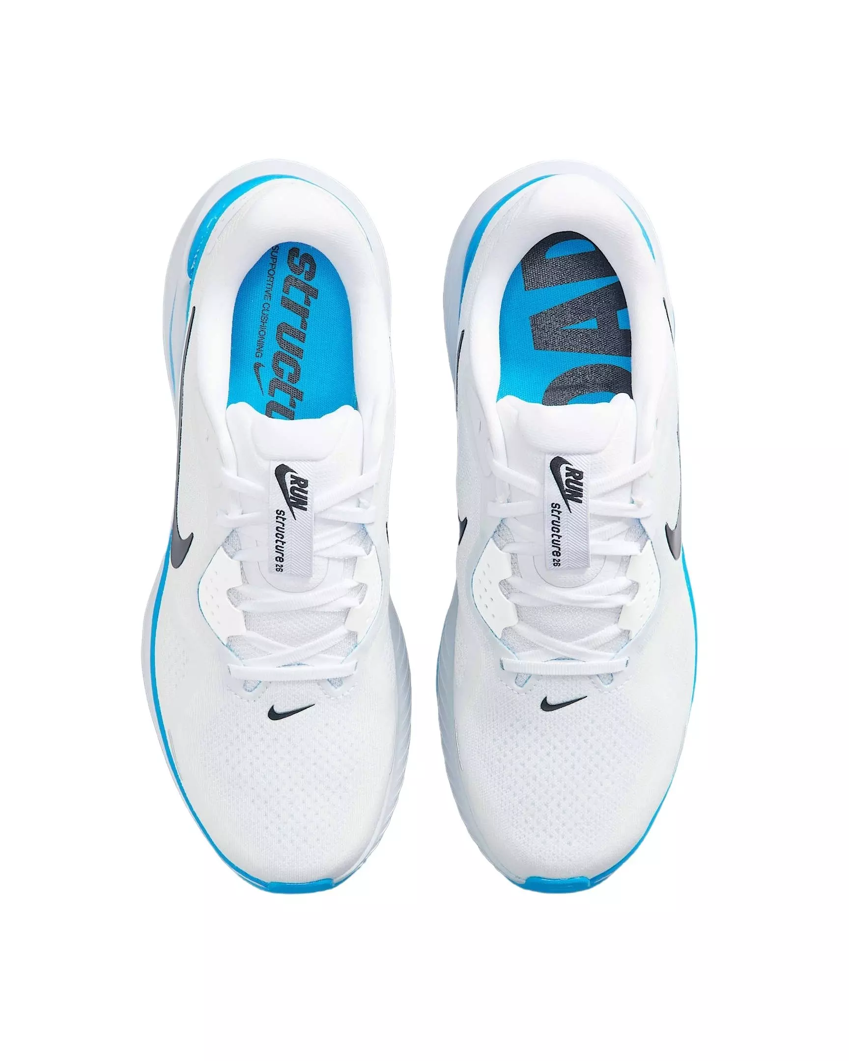 Nike Structure 26 "White/Blue Hero/Pure Platinum/Black" Men's Running Shoe - WHITE/BLUE/PLATINUM/BLACK