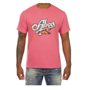 AKOO Men's Snobby Coastline Short Sleeve Tee - Pink - PINK
