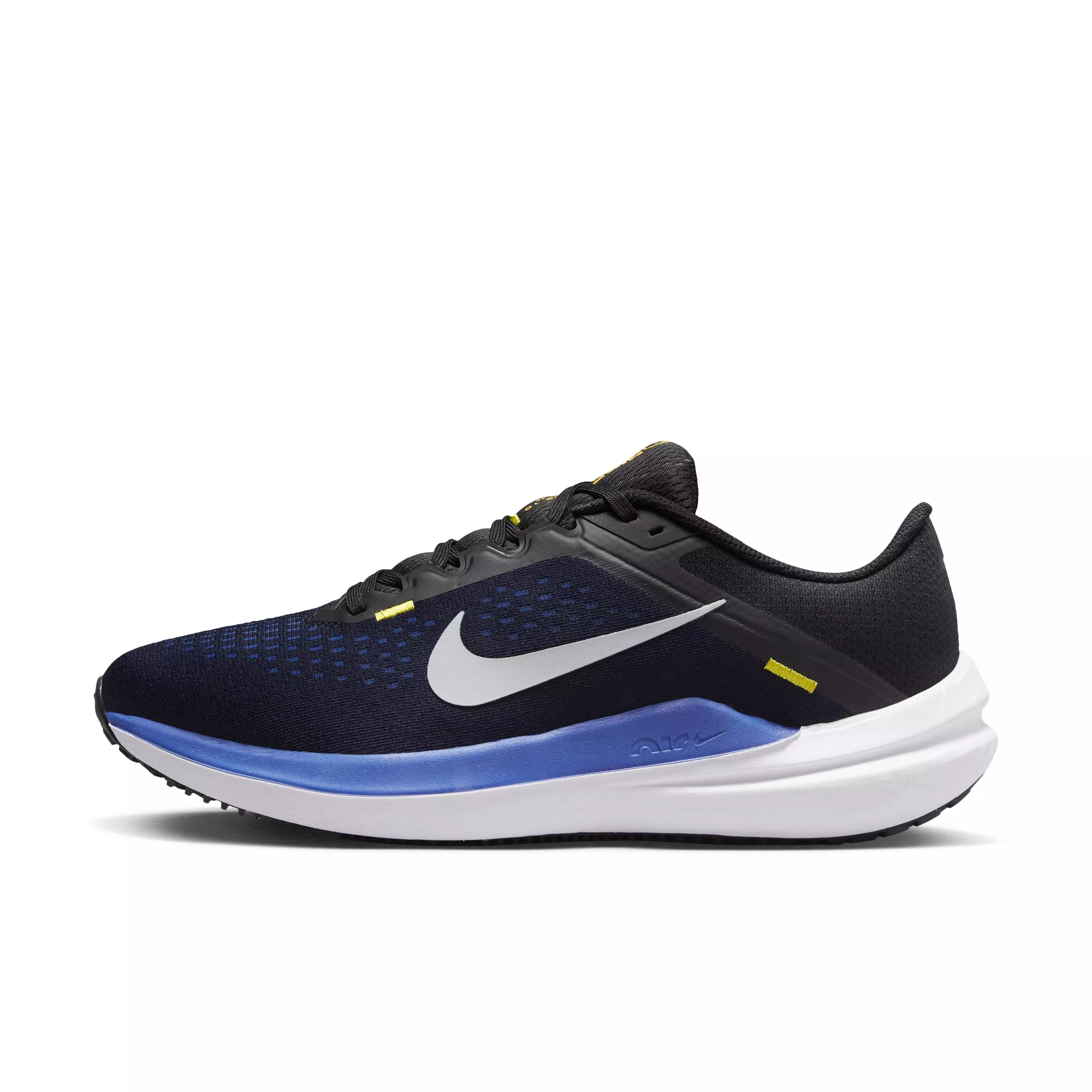 Nike Winflo 10 "Black/Wolf Grey/Racer Blue/High Voltage" Men's Running Shoe - BLACK/GREY/BLUE/VOLTAGE