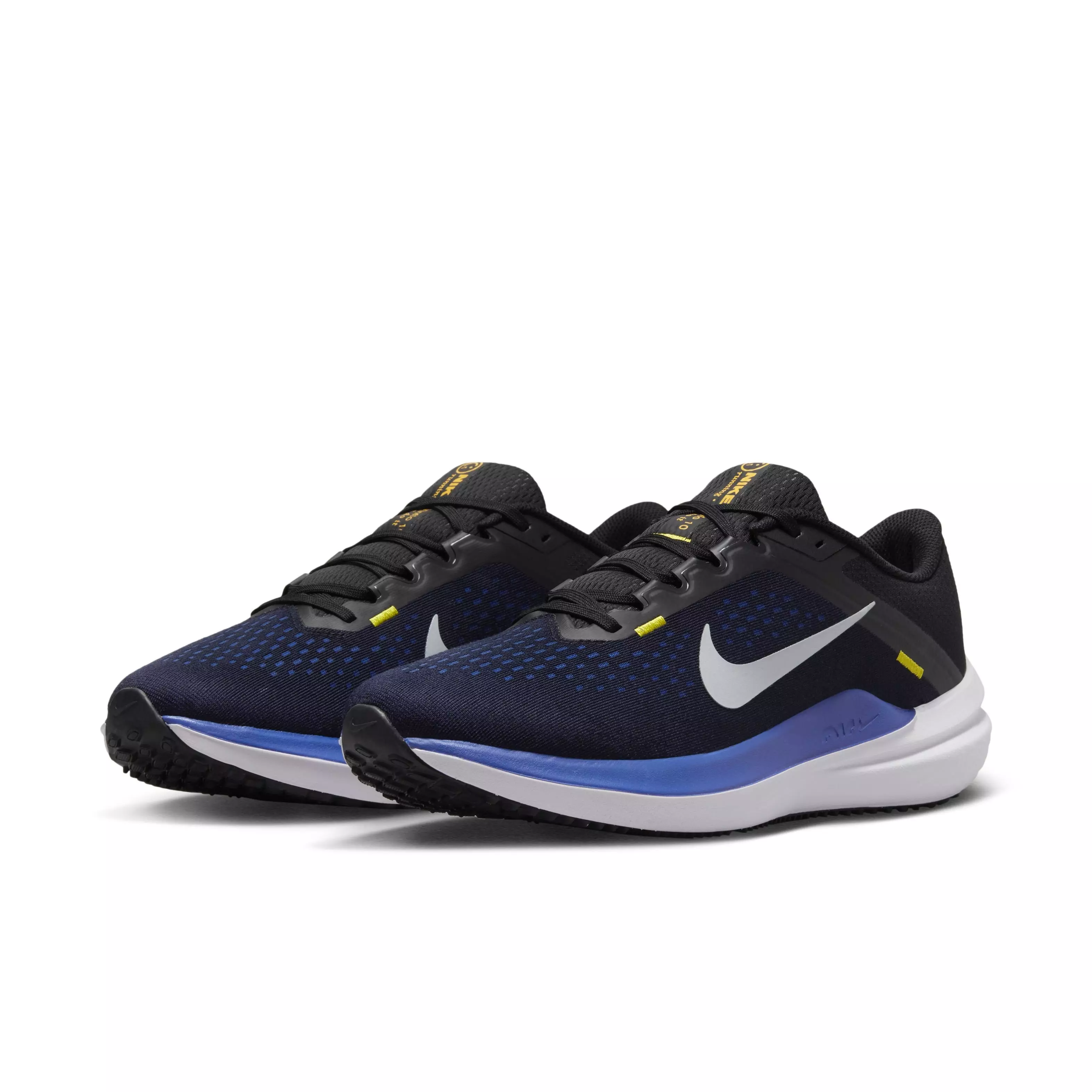 Nike Winflo 10 "Black/Wolf Grey/Racer Blue/High Voltage" Men's Running Shoe - BLACK/GREY/BLUE/VOLTAGE