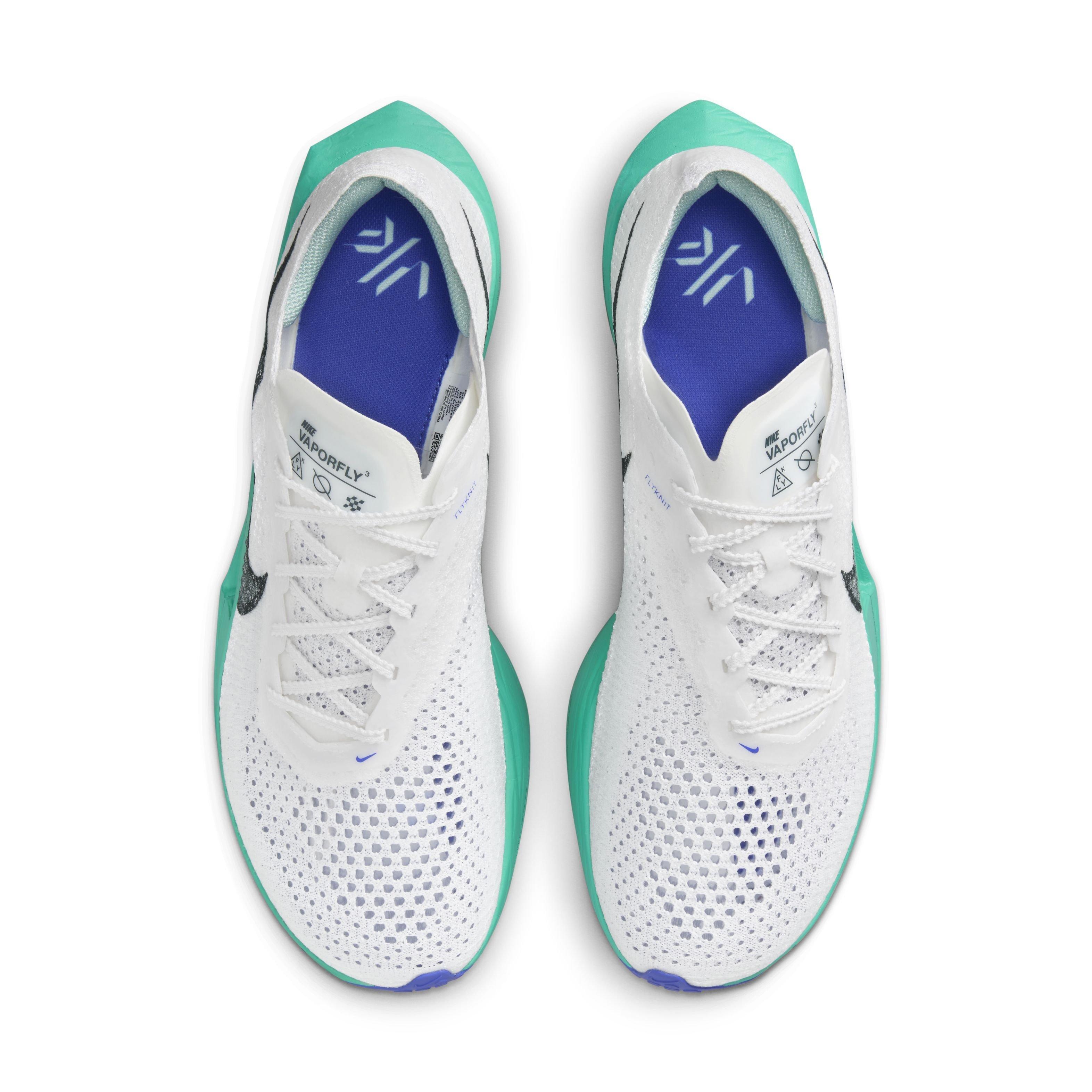 Nike Vaporfly 3 "White/Deep Jungle/Jade Ice/Clear Jade" Men's Running Shoe - WHITE/TEAL Thumbnail View 4