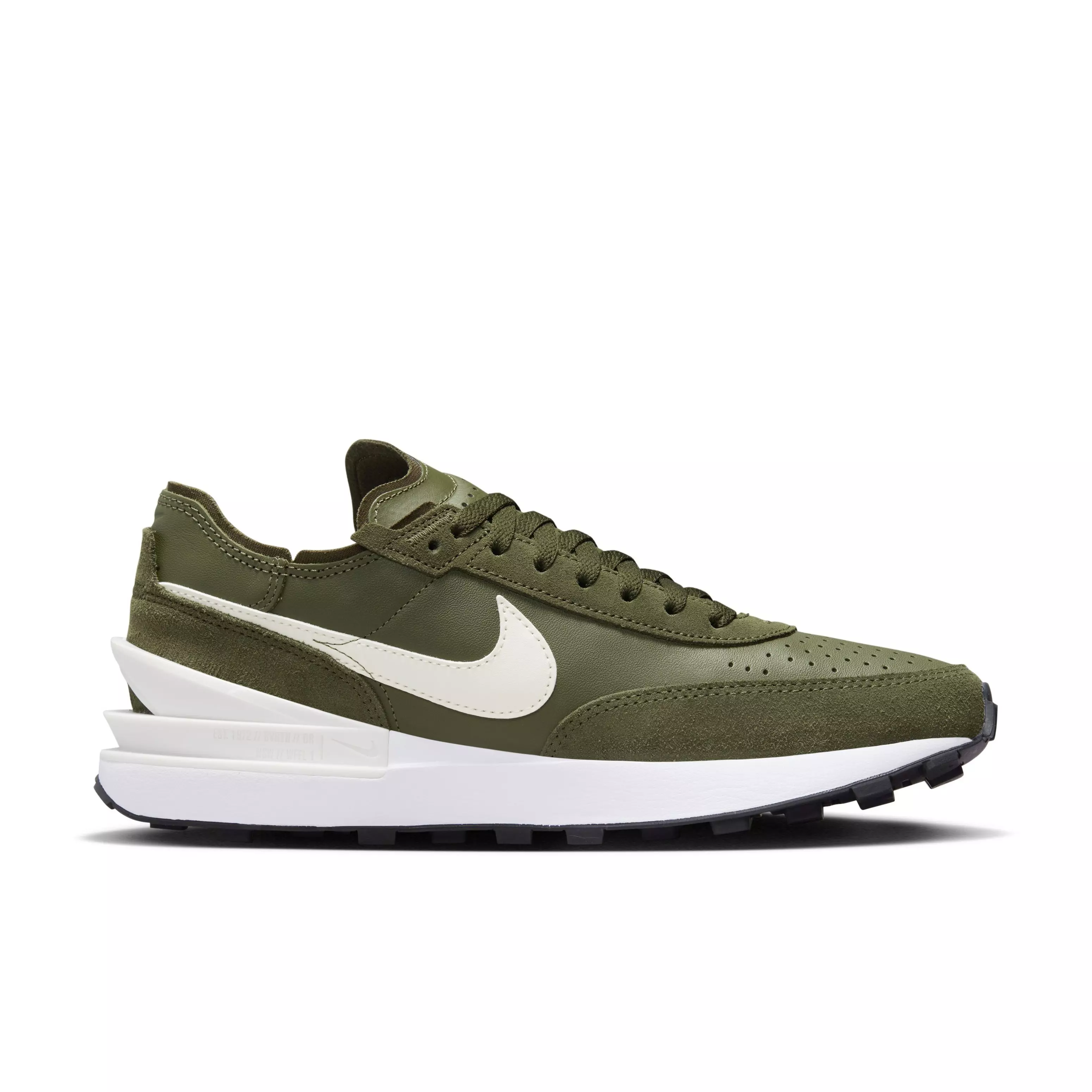 Nike Waffle One Leather "Medium Olive/Sail/Cargo Khaki/White" Men's Shoe - MD OLIVE/SAIL/KHAKI/WHITE