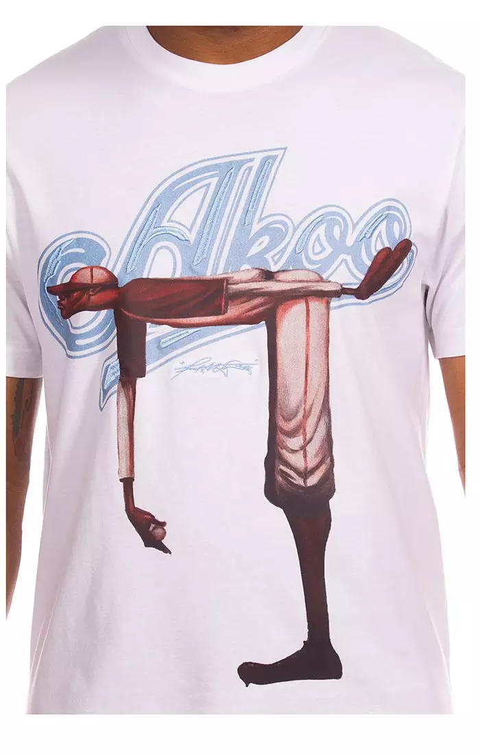 AKOO Men's No Hitter Short Sleeve Knit Tee - White - WHITE