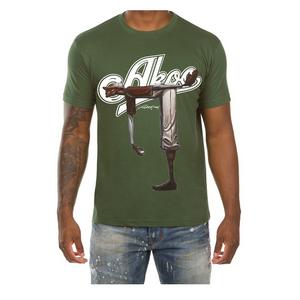 AKOO Men's No Hitter Short Sleeve Knit Tee - Green - GREEN