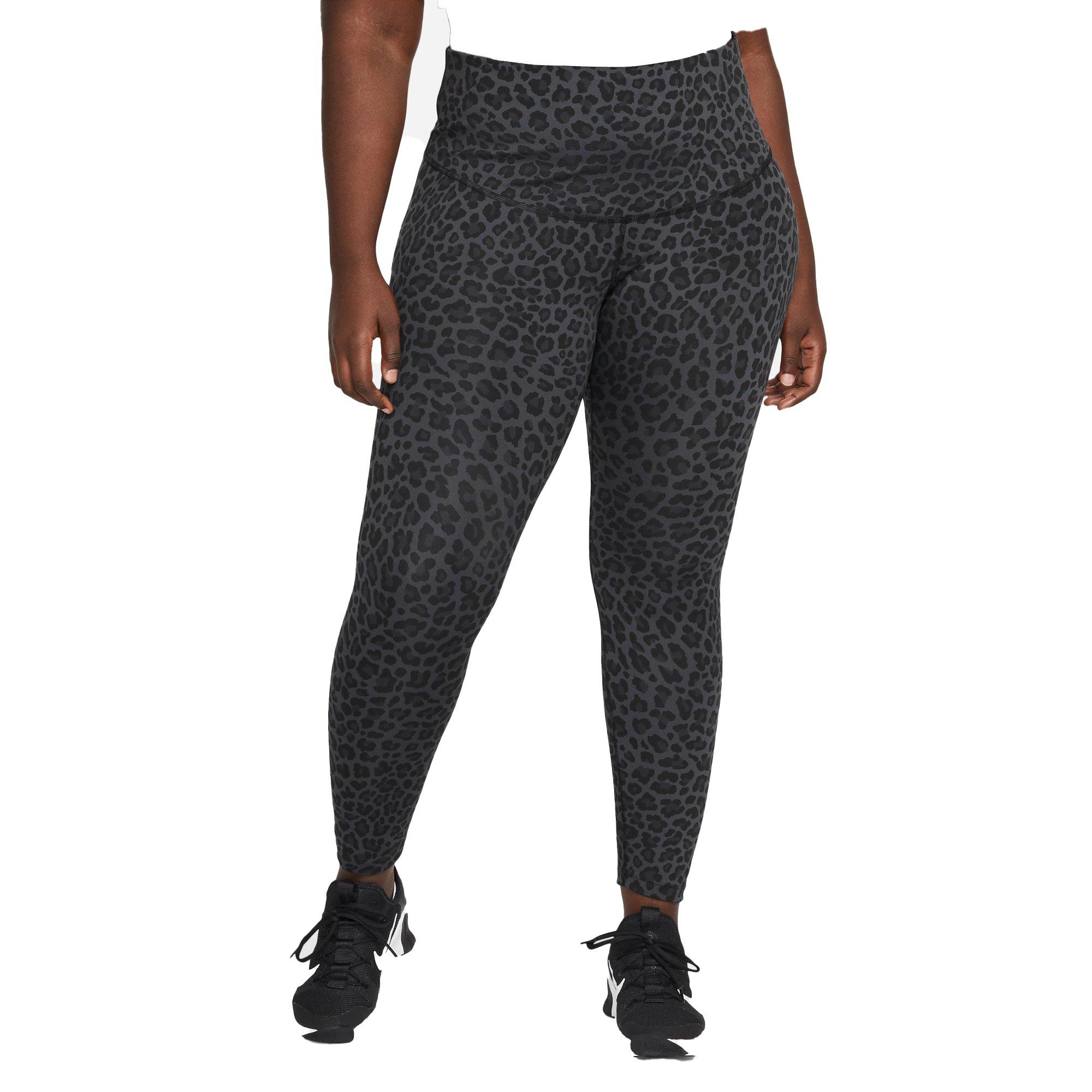 NWT Nike Training Dri-FIT One high-waisted leopard print leggings in black