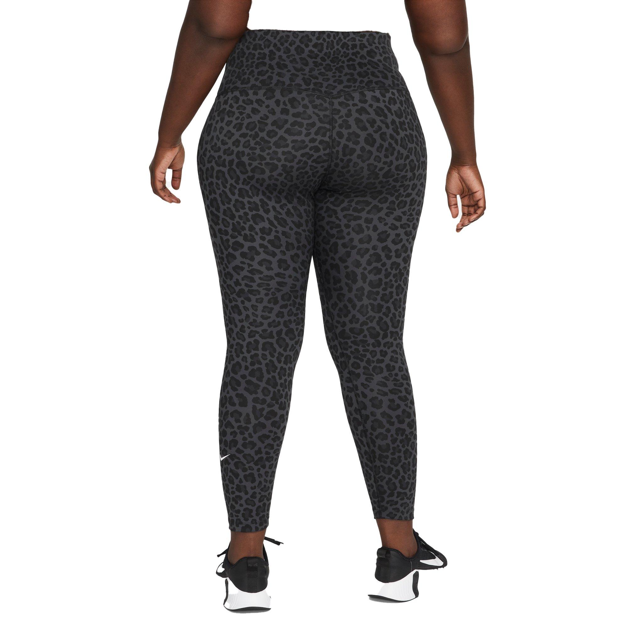 Nike Women's One Dri-FIT High-Rise Printed Leopard Leggings - GREY Thumbnail View 2