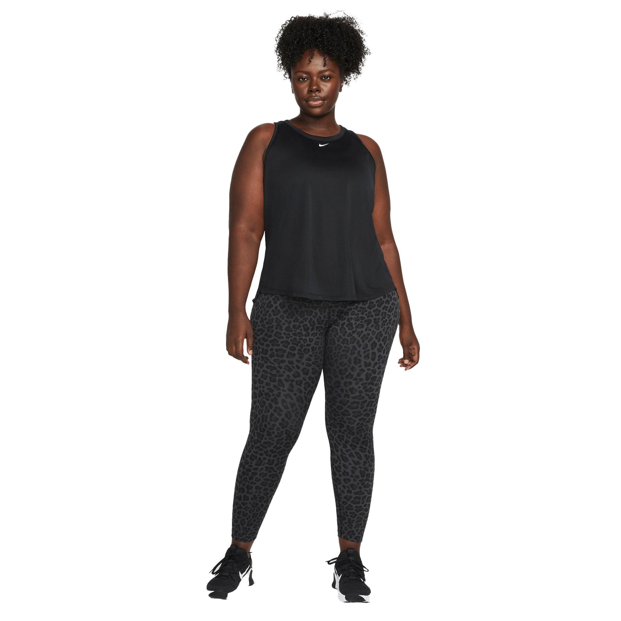 Nike® One Dri-Fit High Rise Leggings Womens Small S Black Leopard