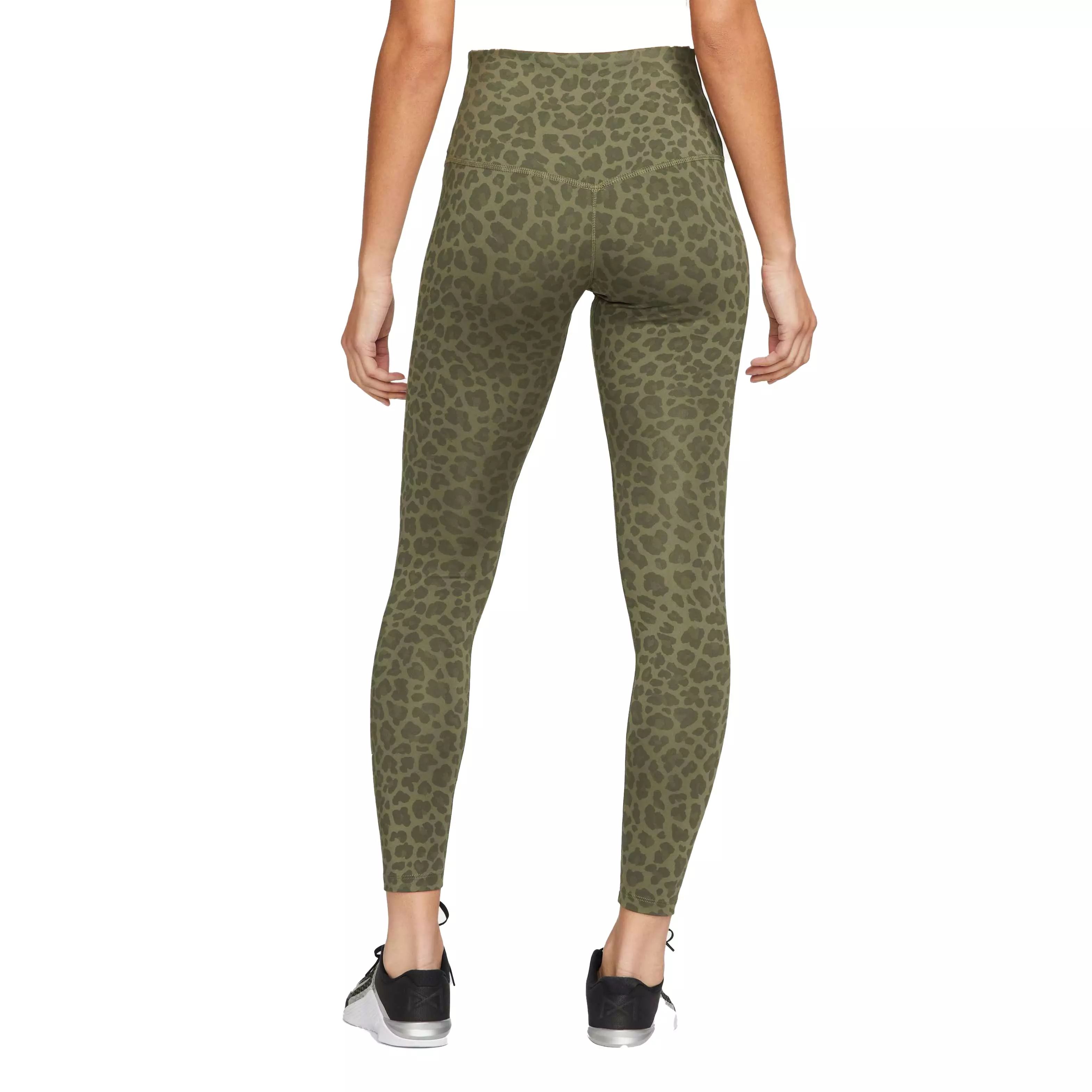 Nike Women's One Dri-FIT High-Rise Printed Leopard Leggings - OLIVE GREEN