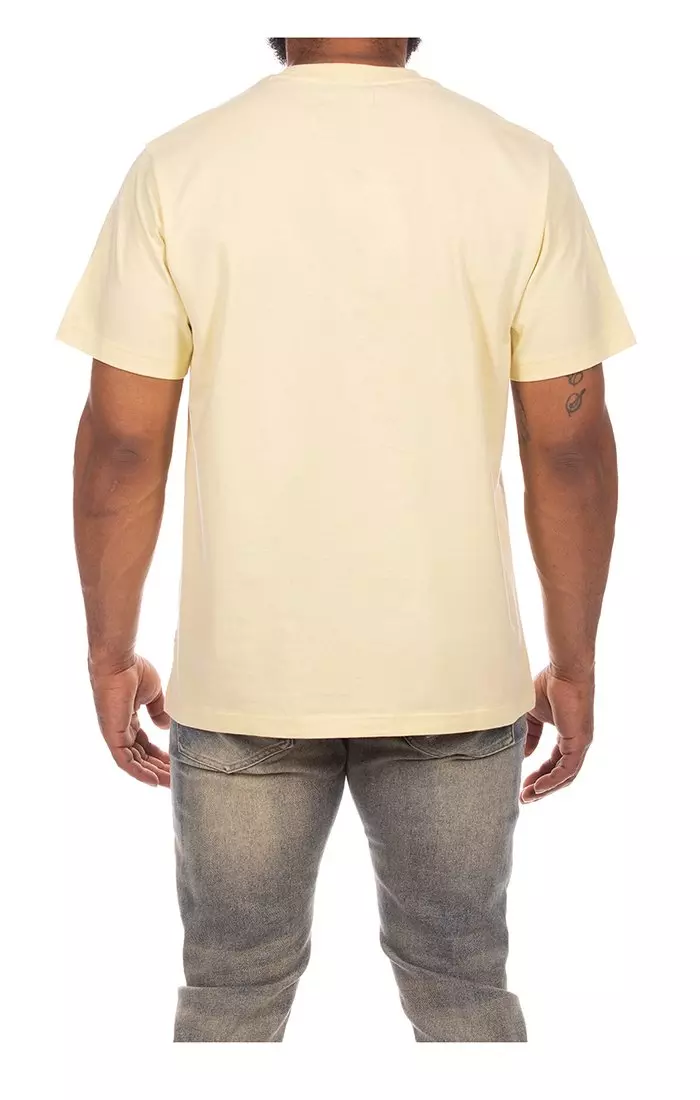 AKOO Men's Above The Rim Short Sleeve Knit Tee - Yellow - YELLOW