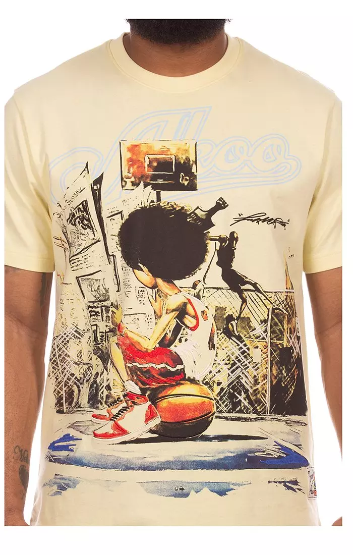 AKOO Men's Above The Rim Short Sleeve Knit Tee - Yellow - YELLOW