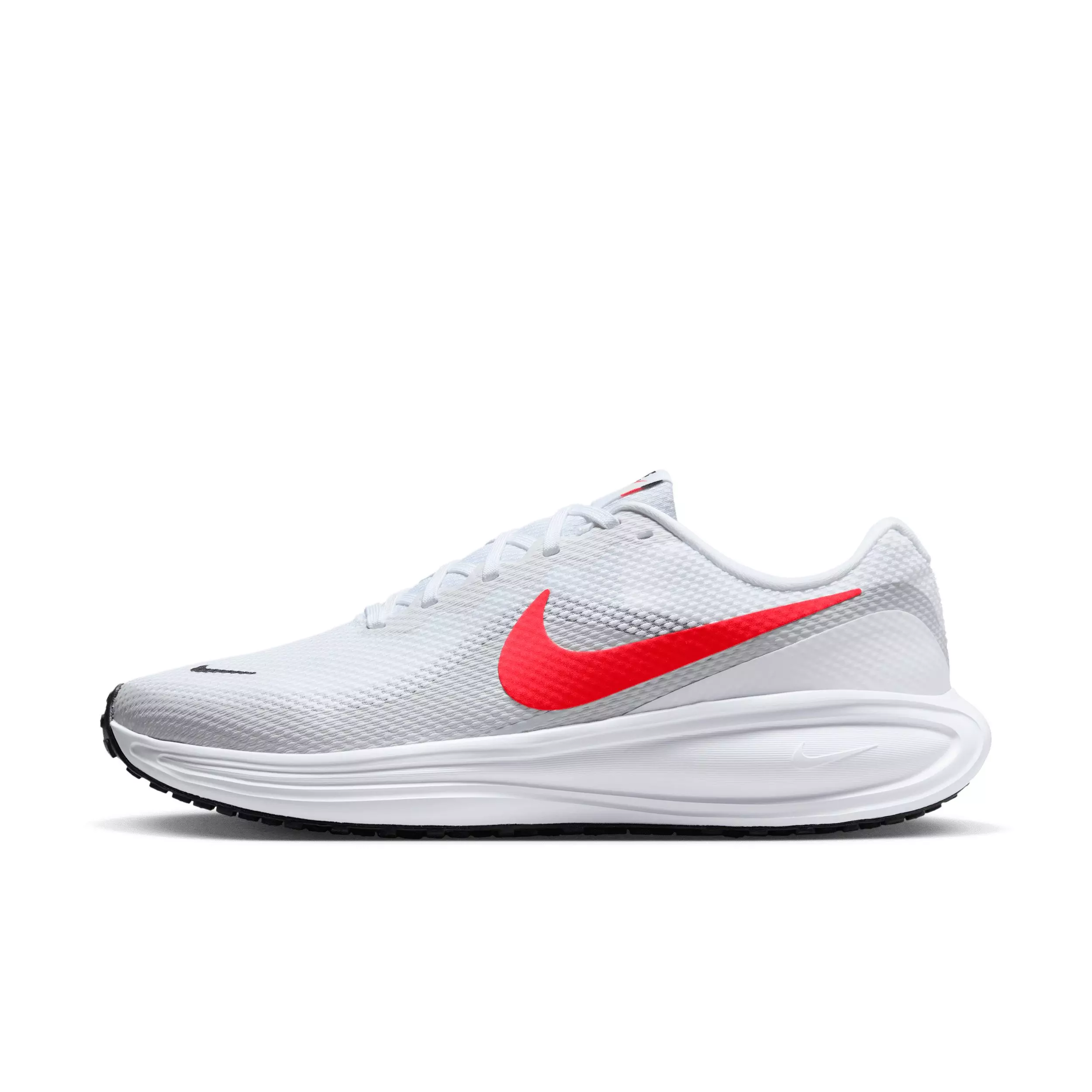 Nike Revolution 8 "White/Pure Platinum/Black/Bright Crimson" Men's Wide Running Shoe - WHITE/PLATINUM/BLACK/CRIMSON