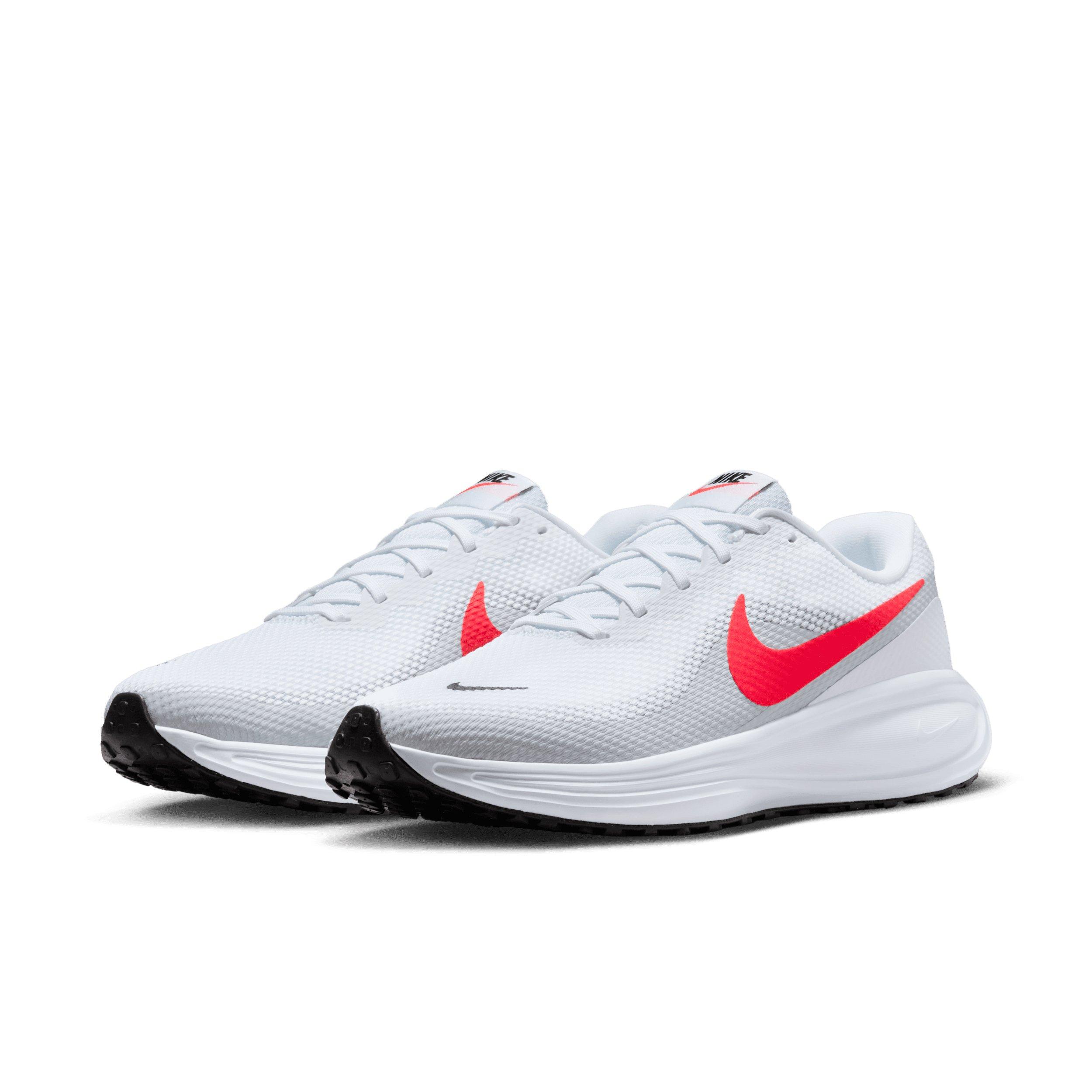 Nike Revolution 8 "White/Pure Platinum/Black/Bright Crimson" Men's Wide Running Shoe - WHITE/PLATINUM/BLACK/CRIMSON Thumbnail View 3