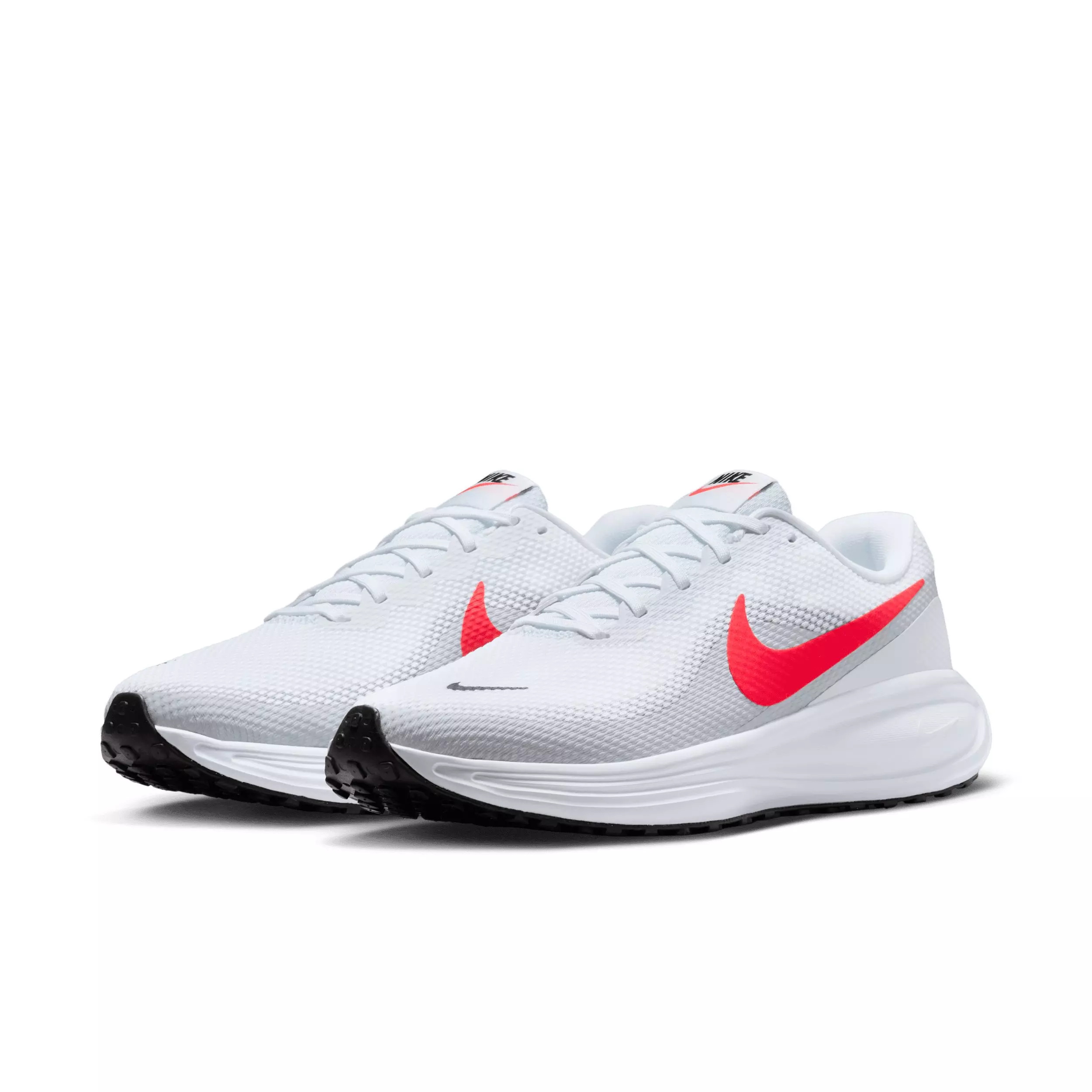 Nike Revolution 8 "White/Pure Platinum/Black/Bright Crimson" Men's Wide Running Shoe - WHITE/PLATINUM/BLACK/CRIMSON