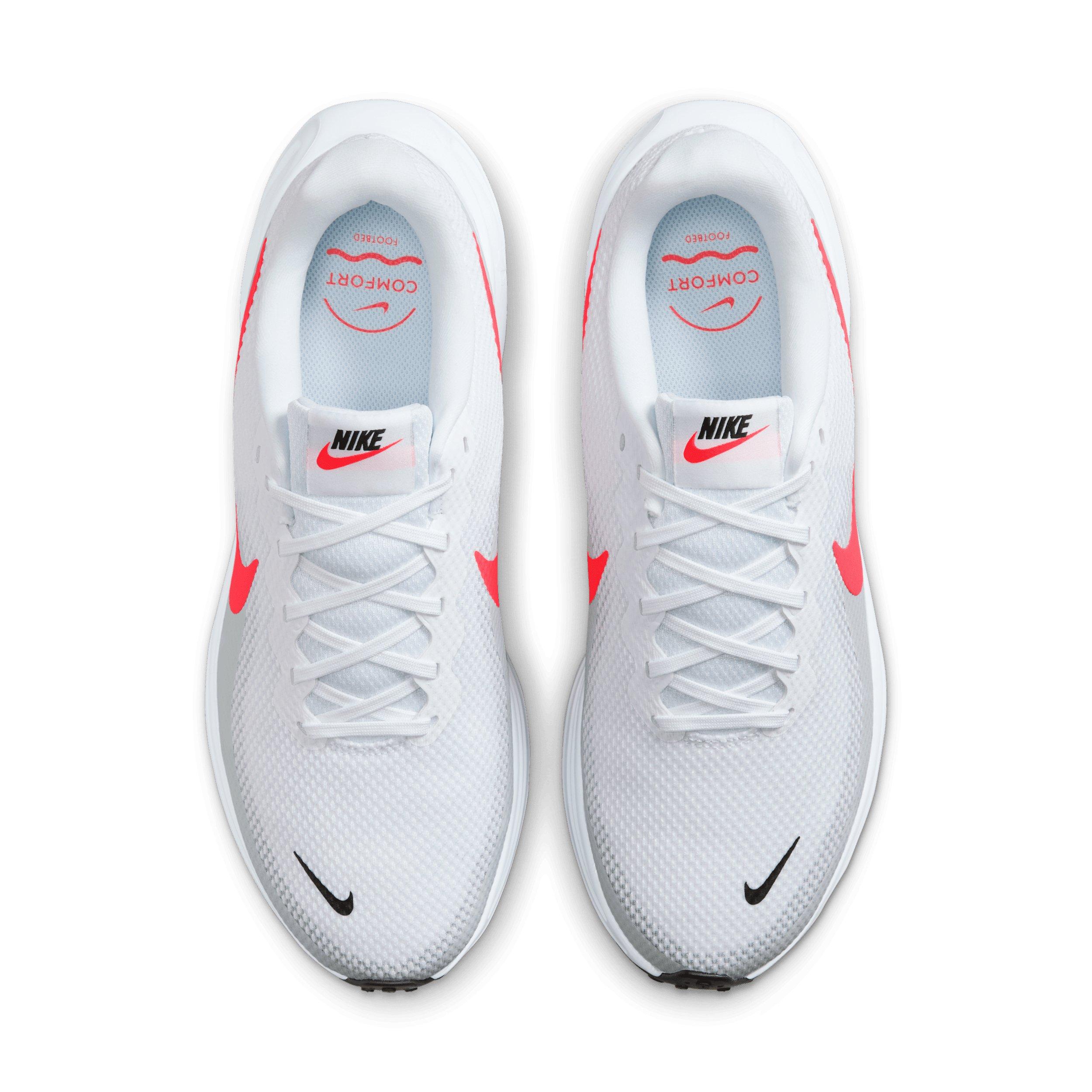 Nike Revolution 8 "White/Pure Platinum/Black/Bright Crimson" Men's Wide Running Shoe - WHITE/PLATINUM/BLACK/CRIMSON Thumbnail View 4